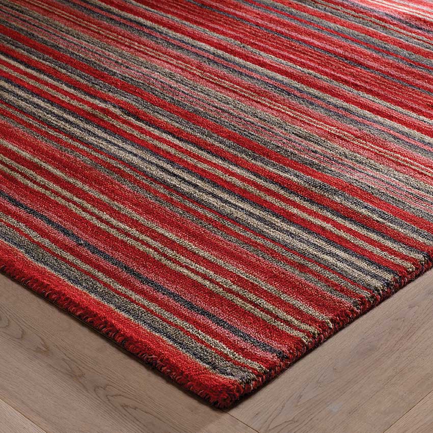 Carter Striped Rug - Red