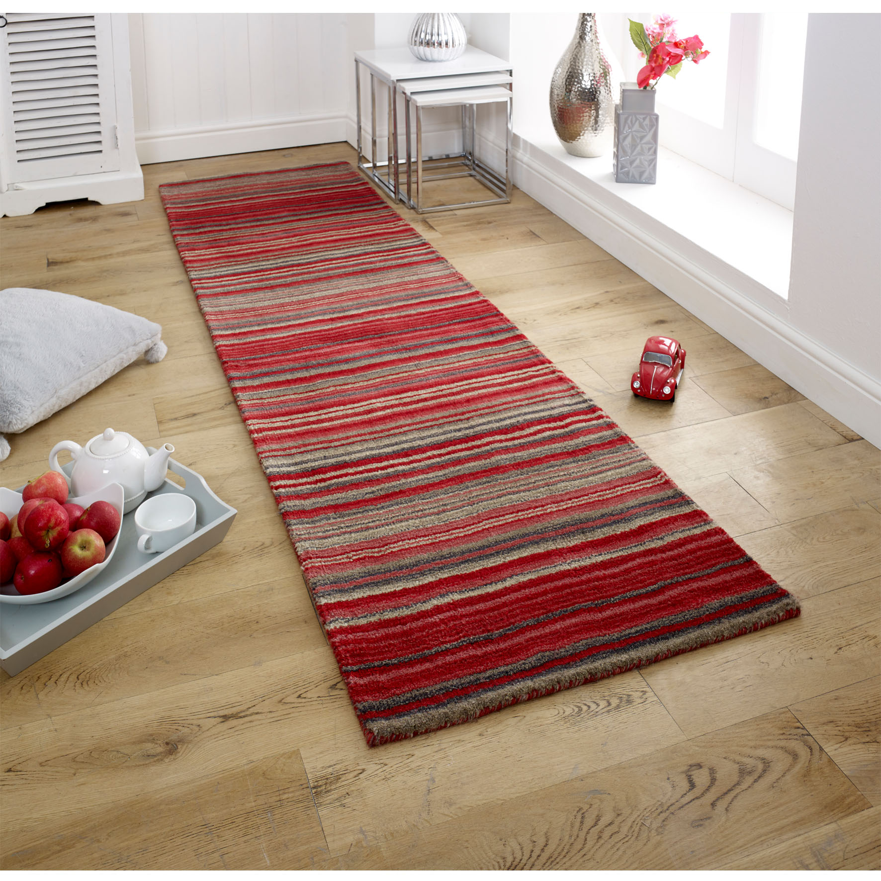 Carter Striped Rug - Red