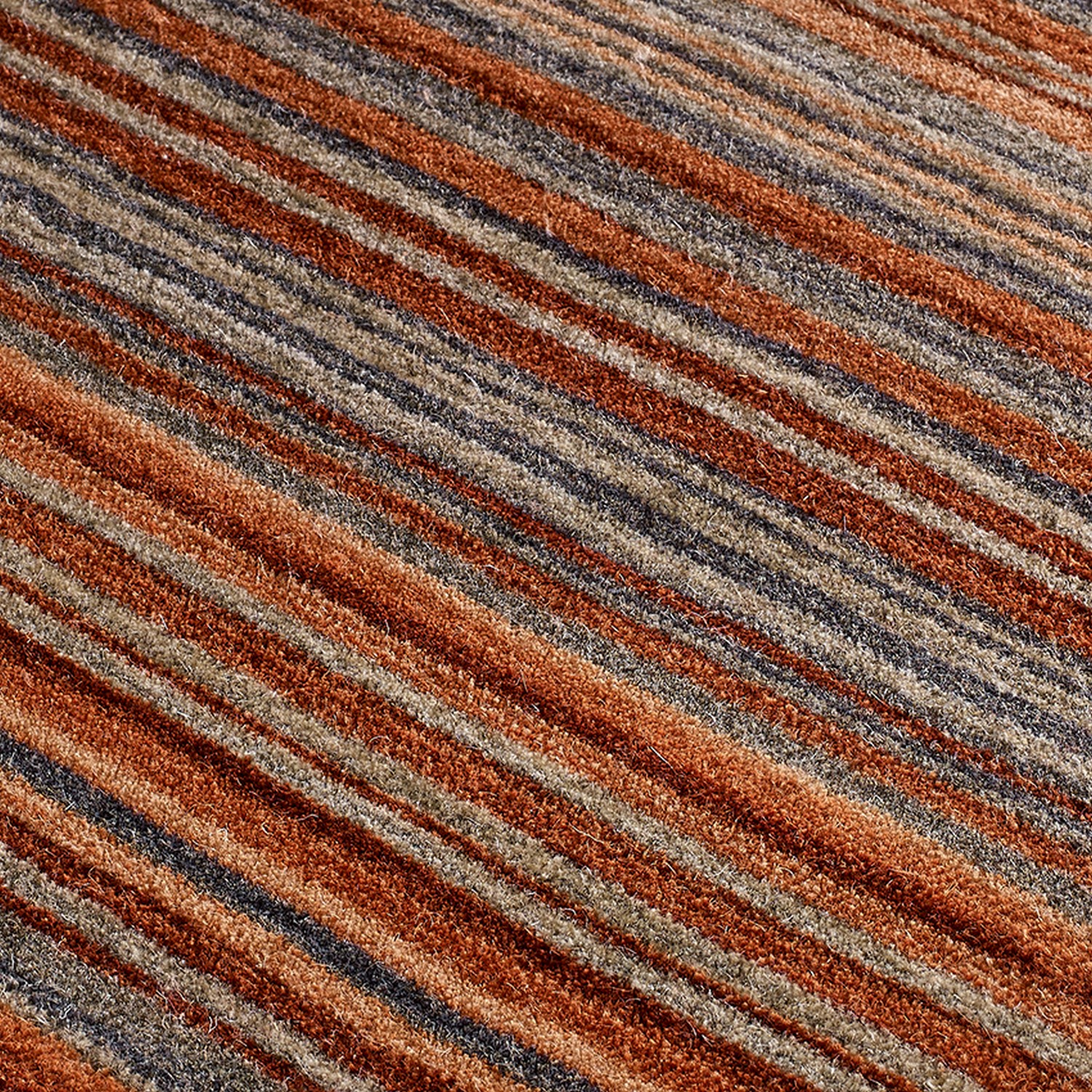 Carter Striped Rug - Rust