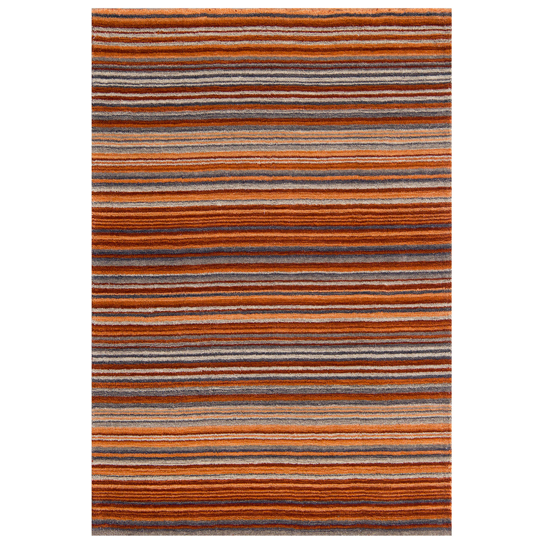 Carter Striped Rug - Rust