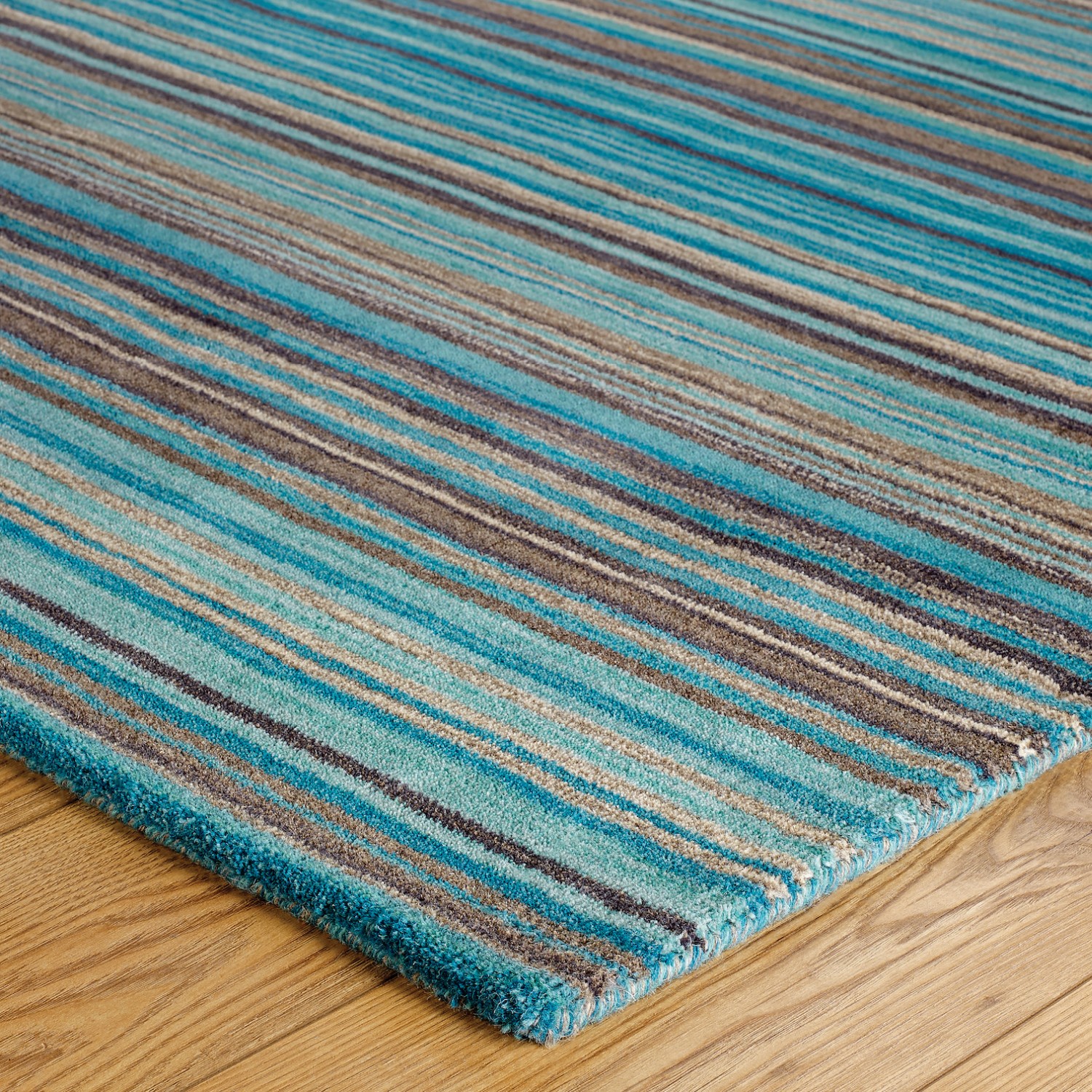 Carter Striped Rug - Teal