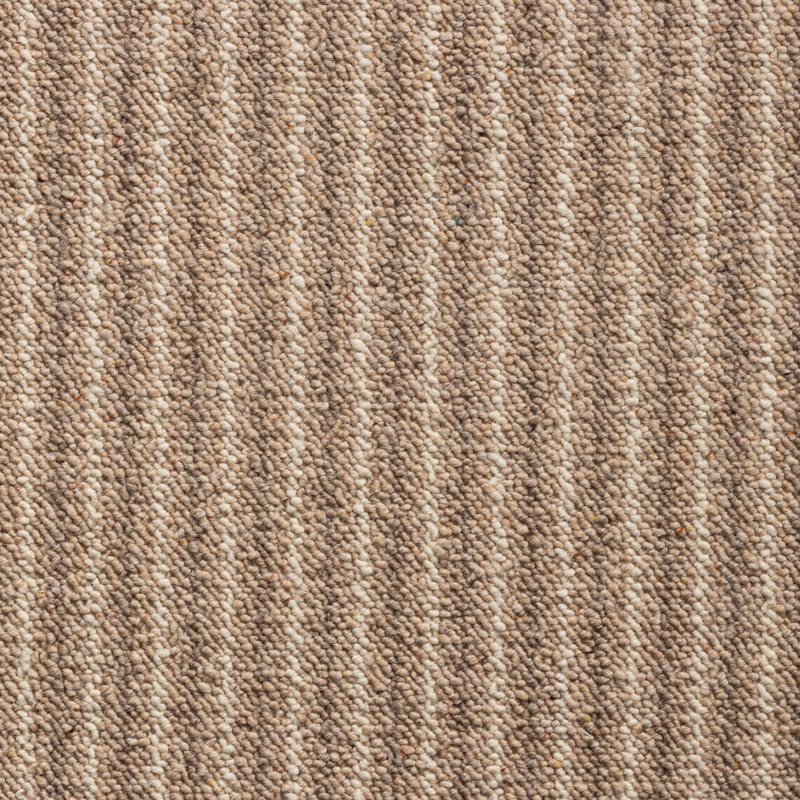Cottage Berber Stripes Wool Loop Carpet - Wooden Beam
