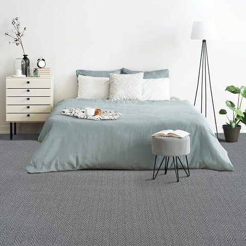 Firenze Chevron Wilton Pattern Carpet - Denim