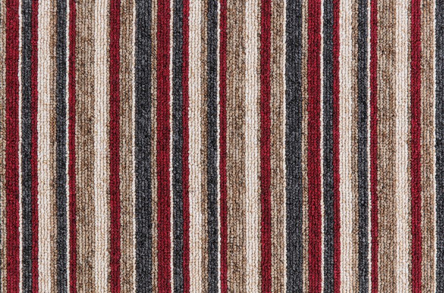 Nordic Loop Stripes Carpet - Red Lines 170