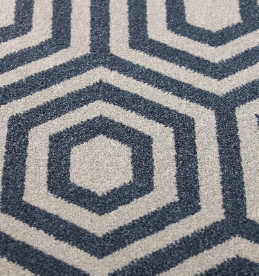 Contessa Retro Pattern Wilton Carpet - Bluebell