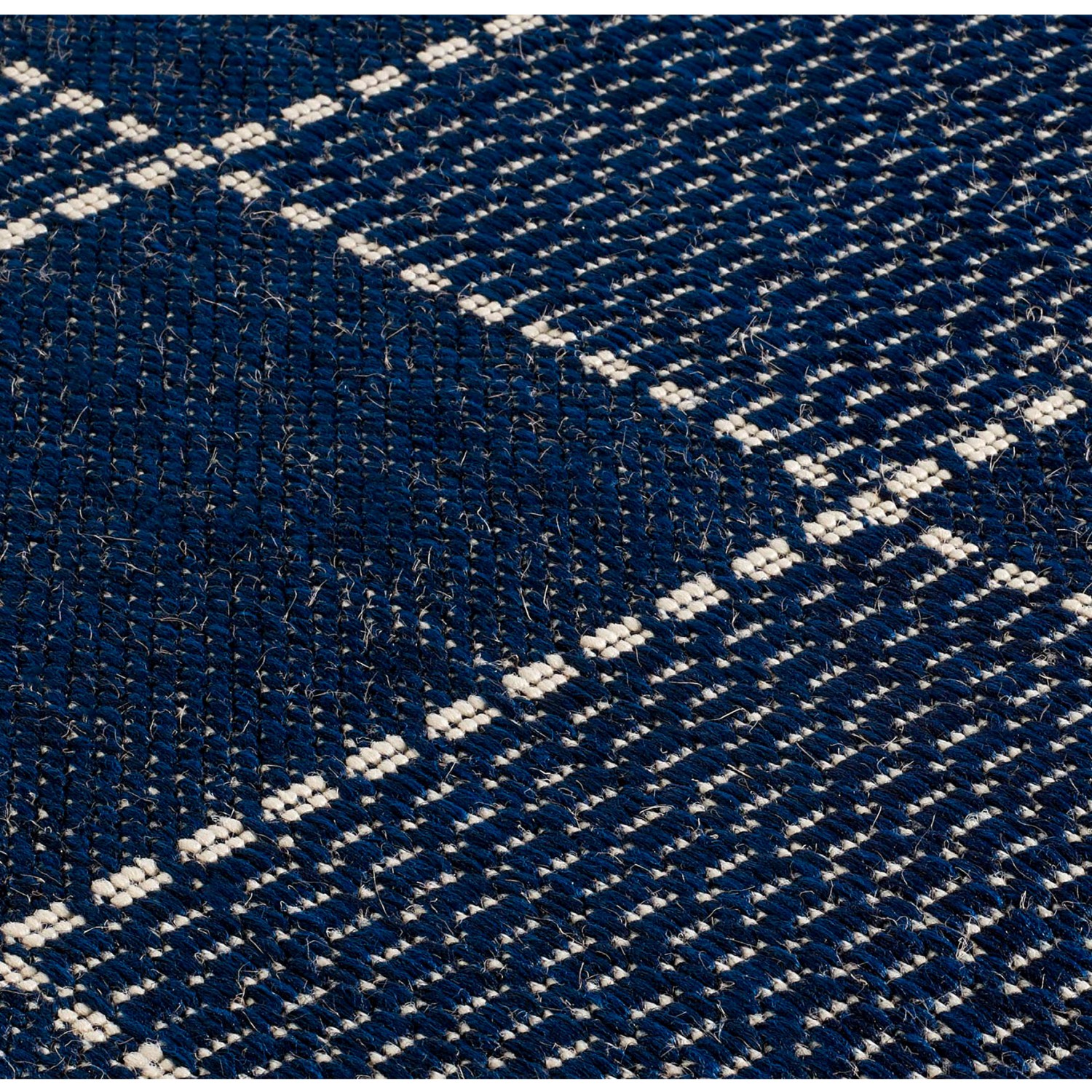 Anti Slip Checked Flatweave Rug - Blue Anti Slip Checked Flatweave Rug - Blue