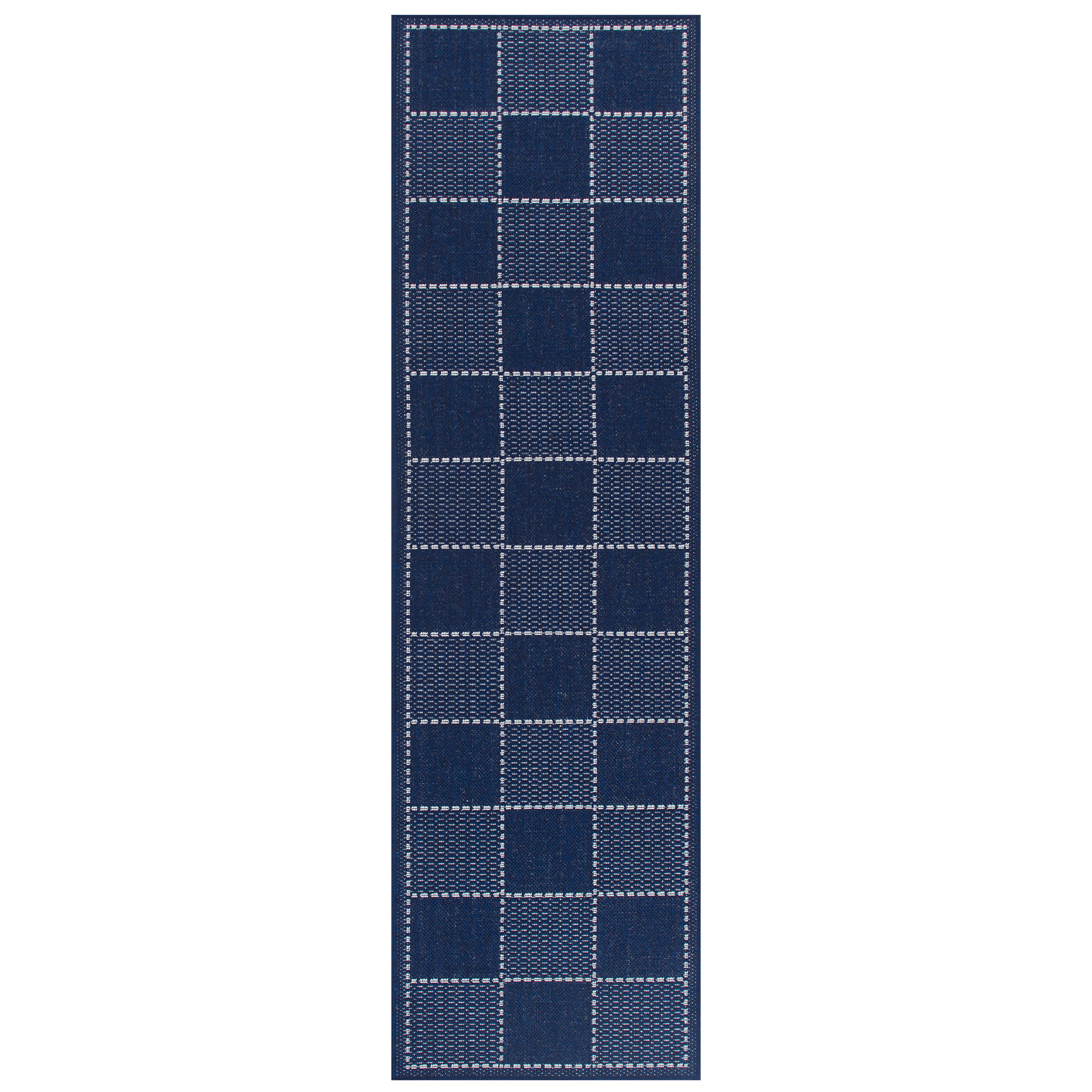 Anti Slip Checked Flatweave Rug - Blue Anti Slip Checked Flatweave Rug - Blue