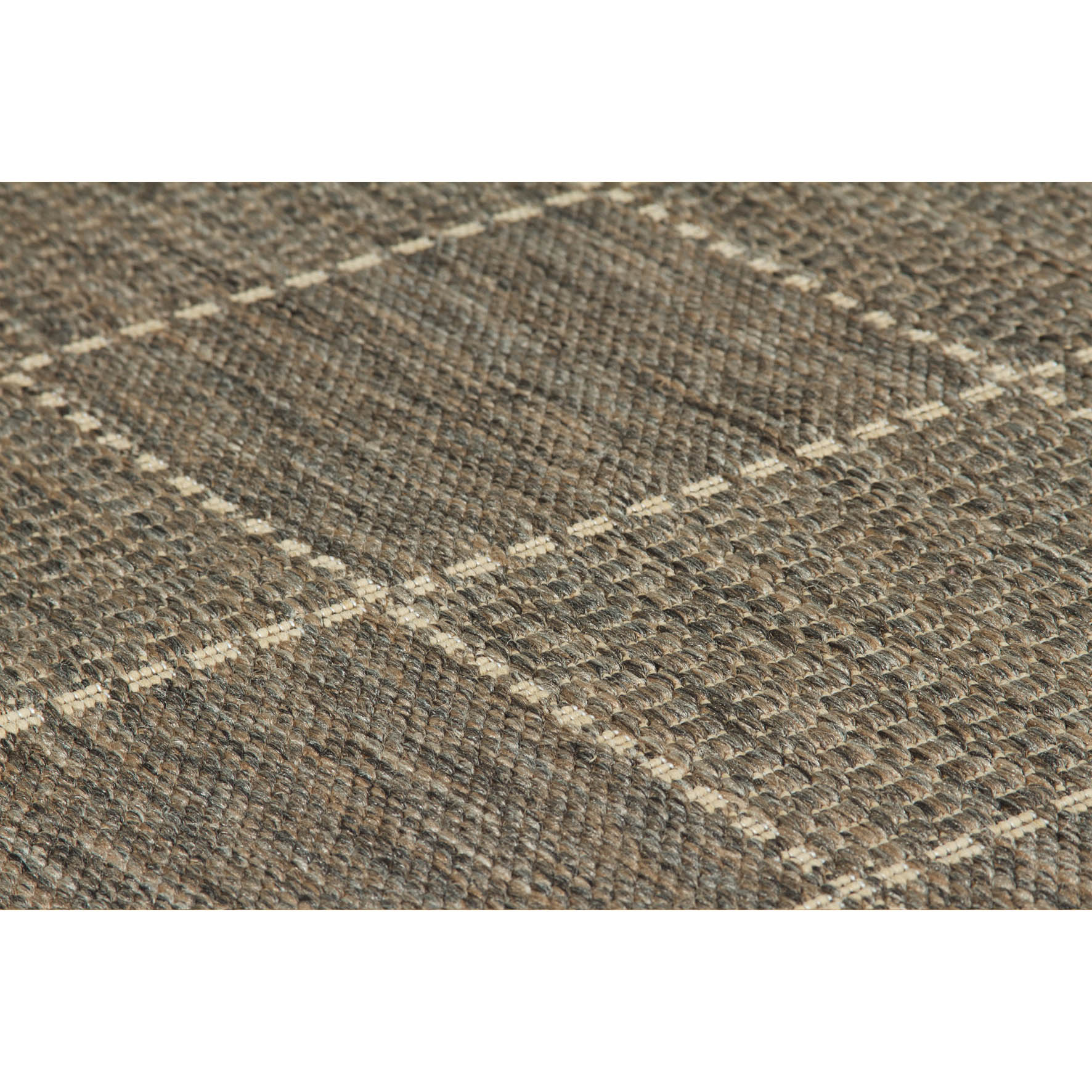 Anti Slip Checked Flatweave Rug - Grey