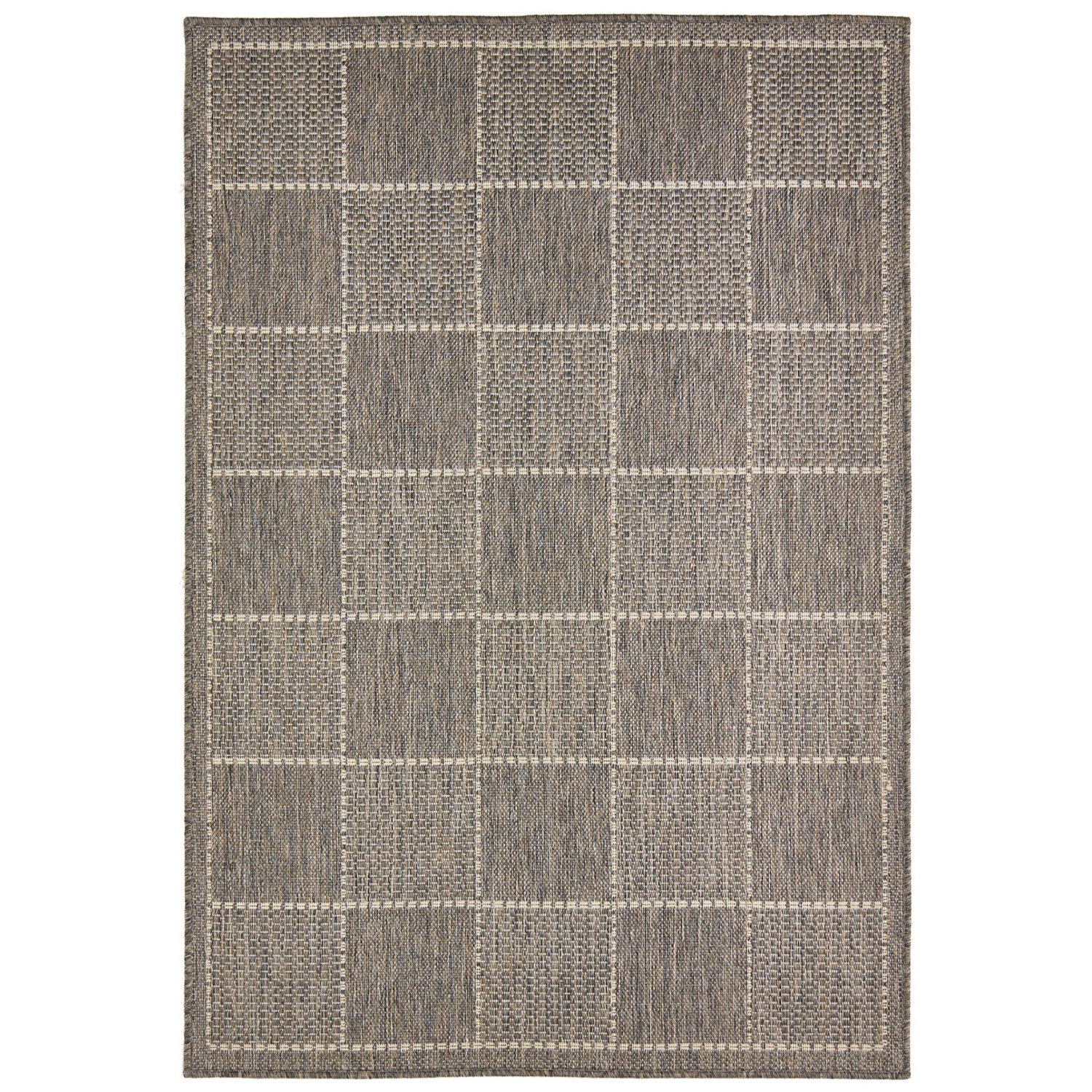 Anti Slip Checked Flatweave Rug - Grey Anti Slip Checked Flatweave Rug - Grey