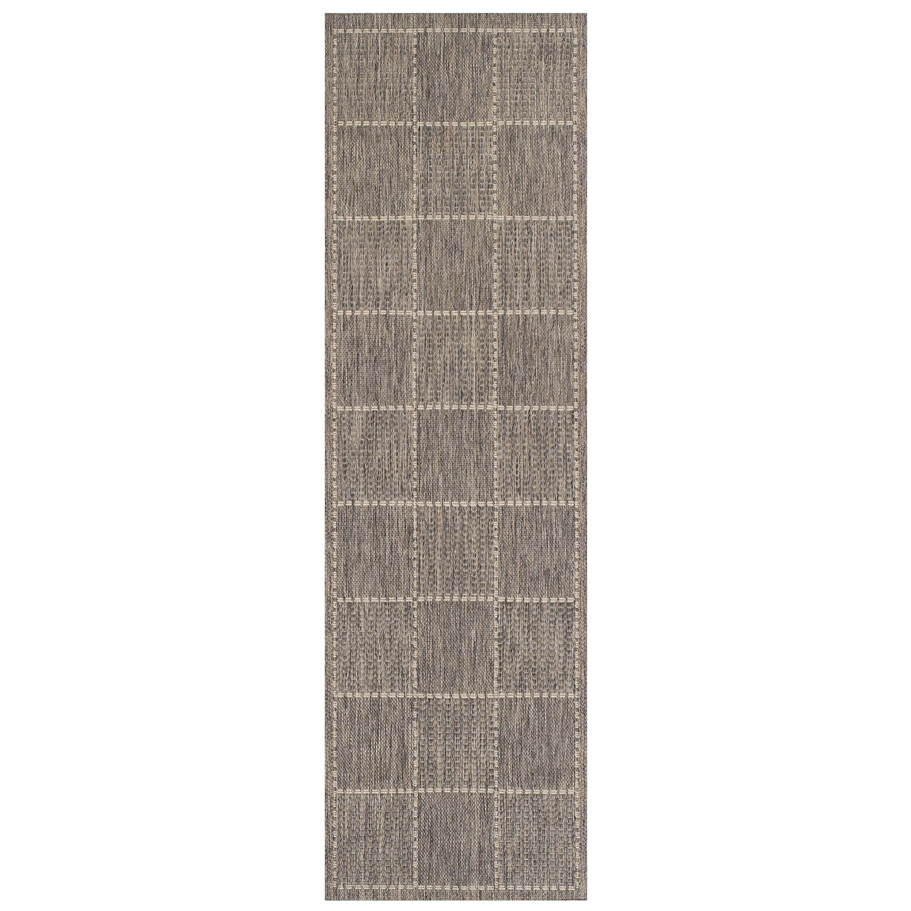 Anti Slip Checked Flatweave Rug - Grey Anti Slip Checked Flatweave Rug - Grey