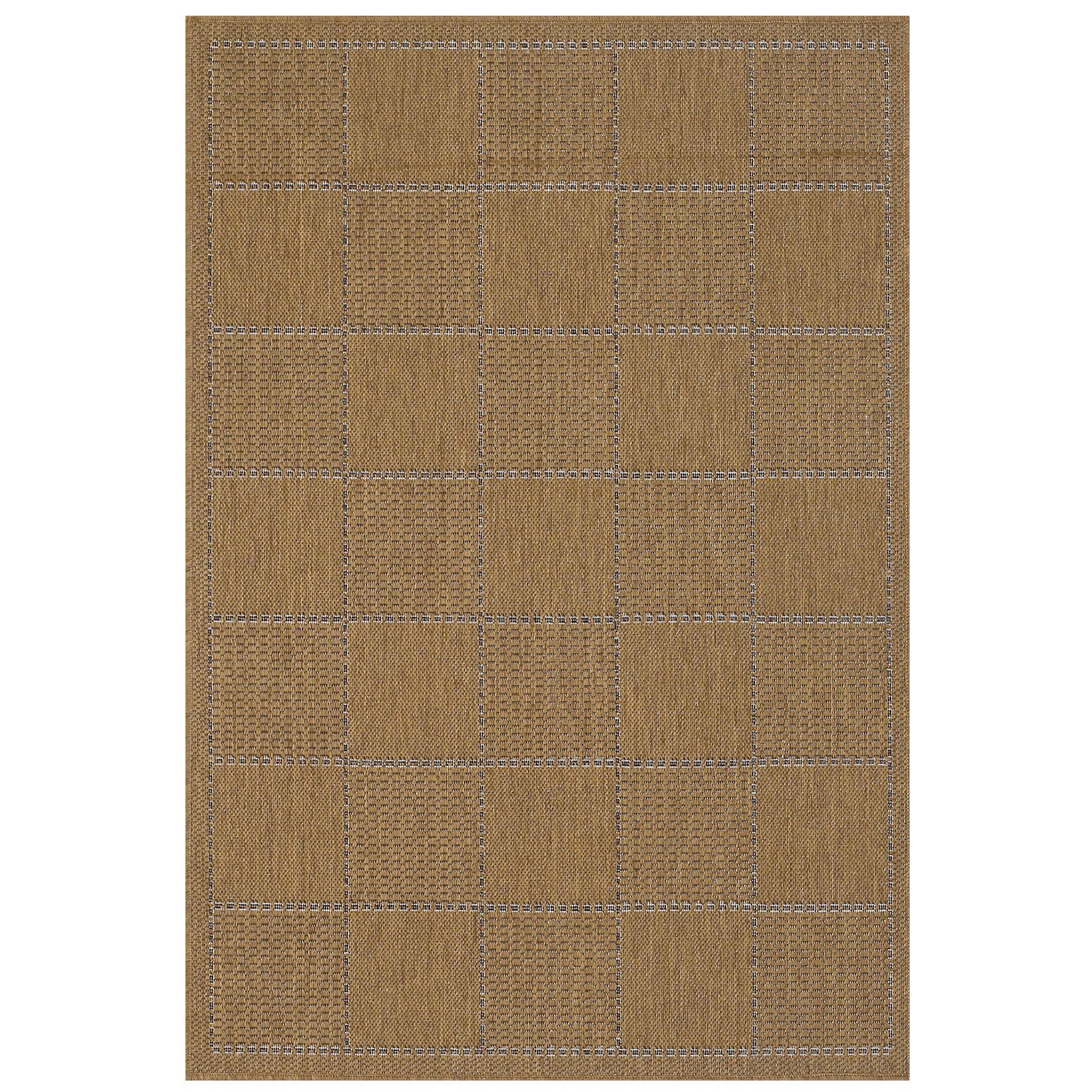 Anti Slip Checked Flatweave Rug - Natural