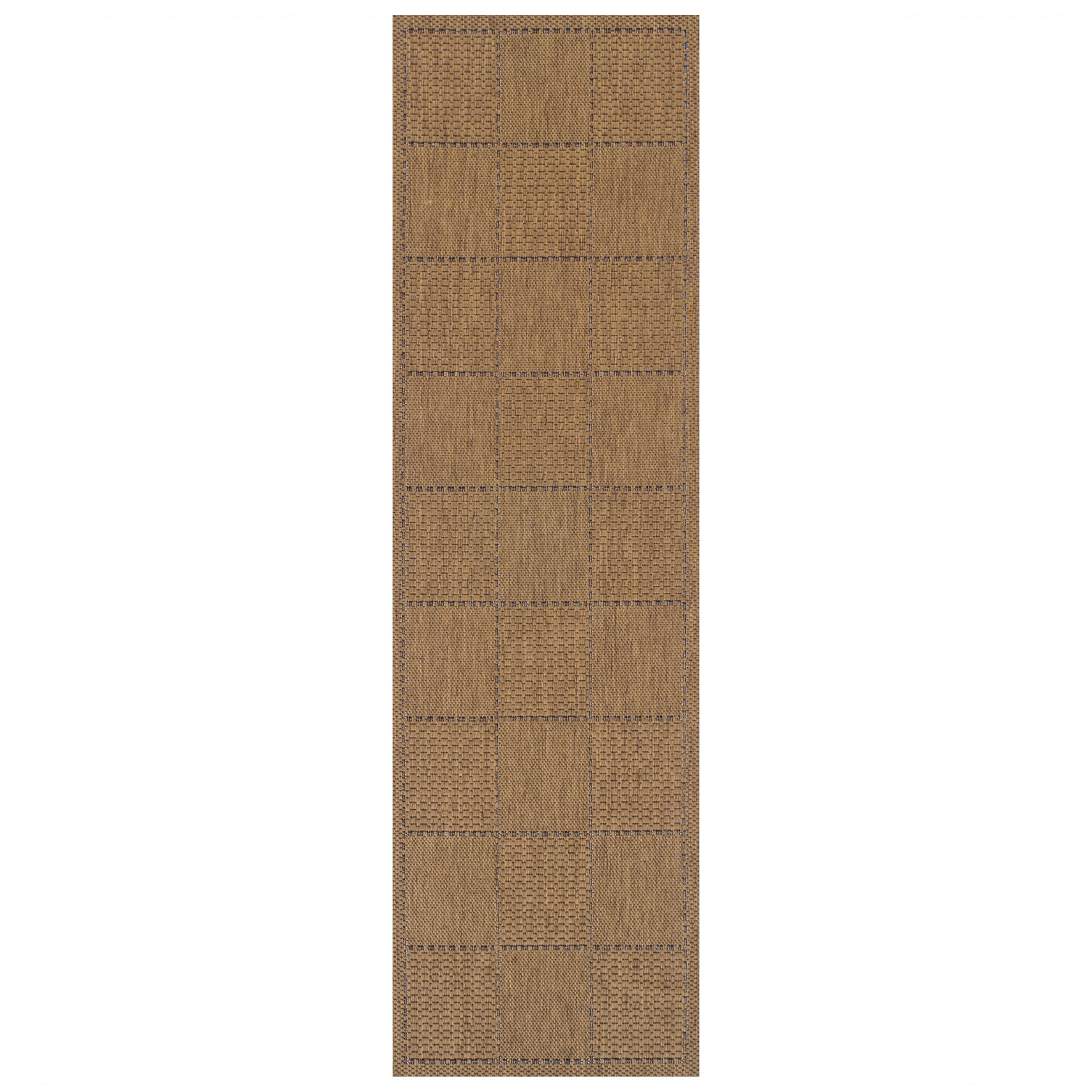 Anti Slip Checked Flatweave Rug - Natural