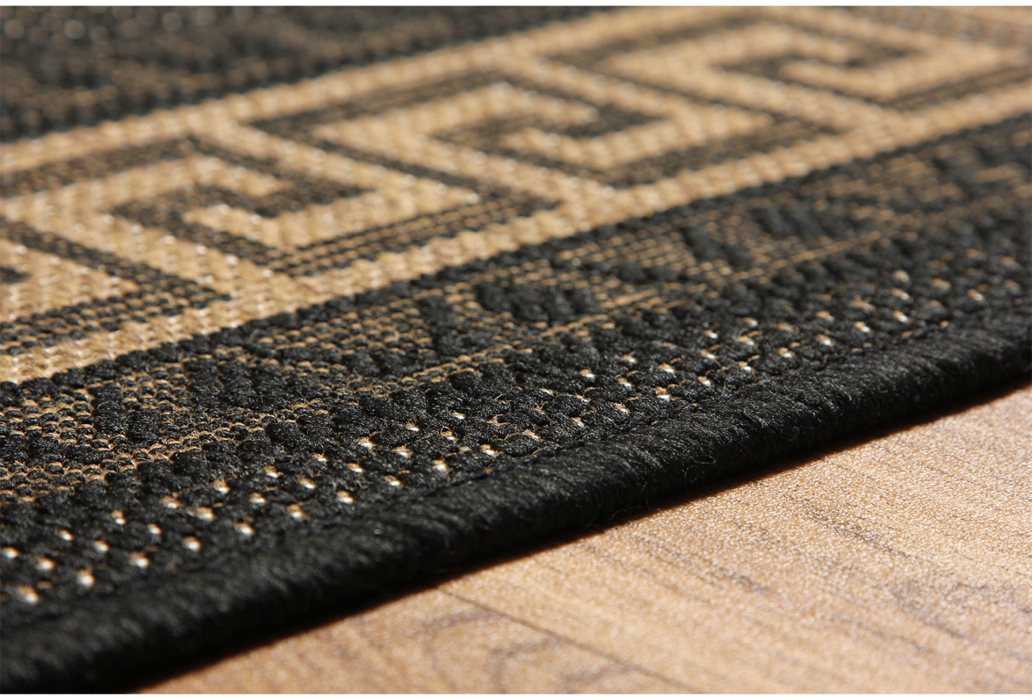 Greek Anti Slip Flatweave Rug - Black