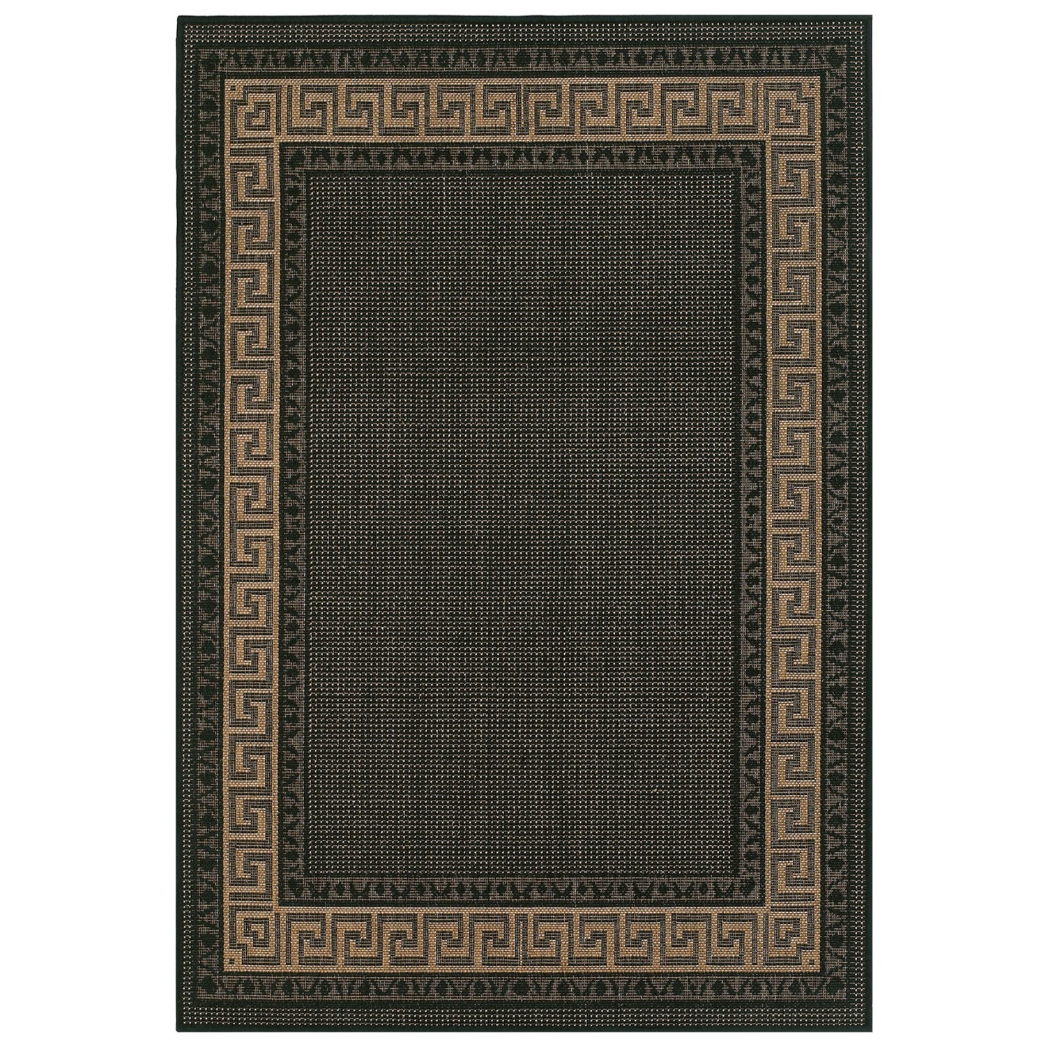 Greek Anti Slip Flatweave Rug - Black