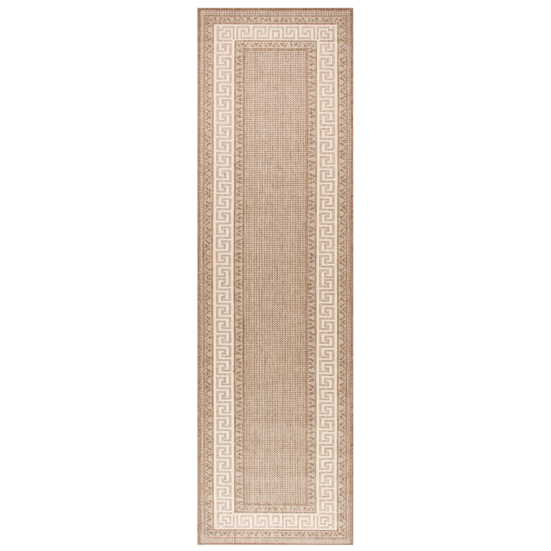 Greek Anti Slip Flatweave Runner - Brown