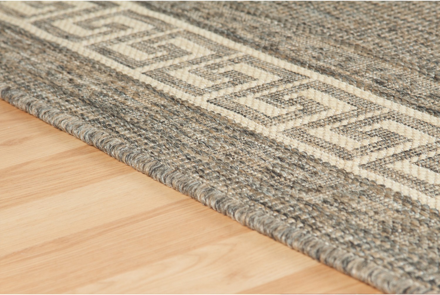 Greek Anti Slip Flatweave Rug - Grey