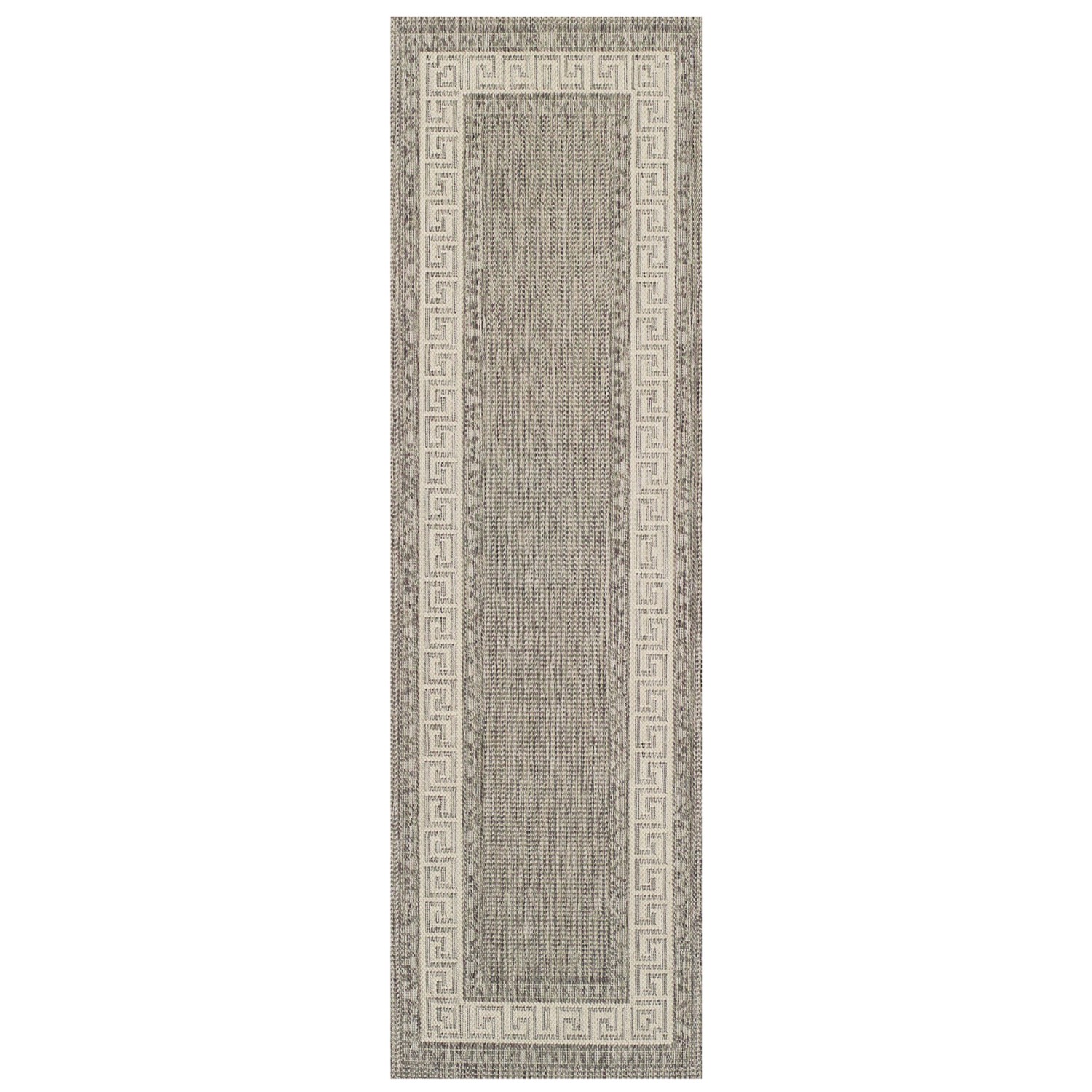 Greek Anti Slip Flatweave Runner - Grey