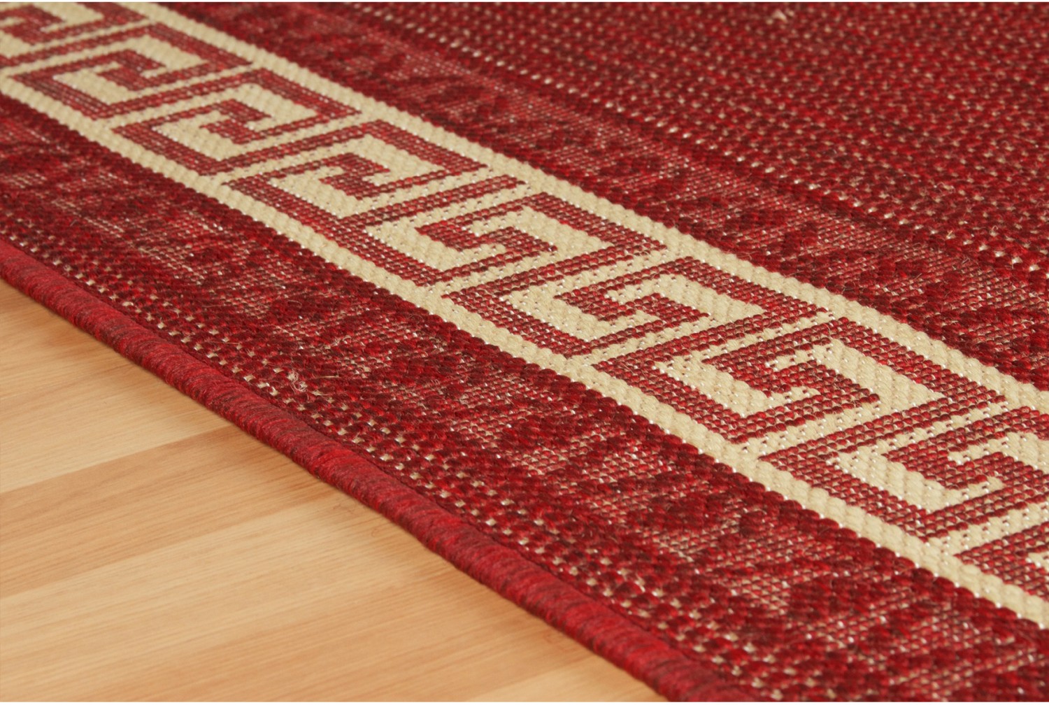 Greek Anti Slip Flatweave Rug - Red