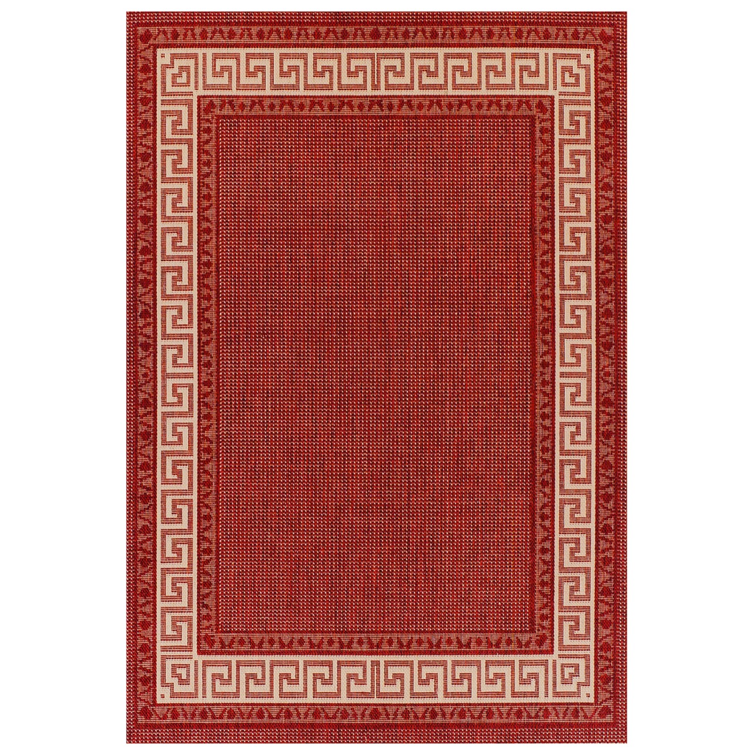 Greek Anti Slip Flatweave Rug - Red