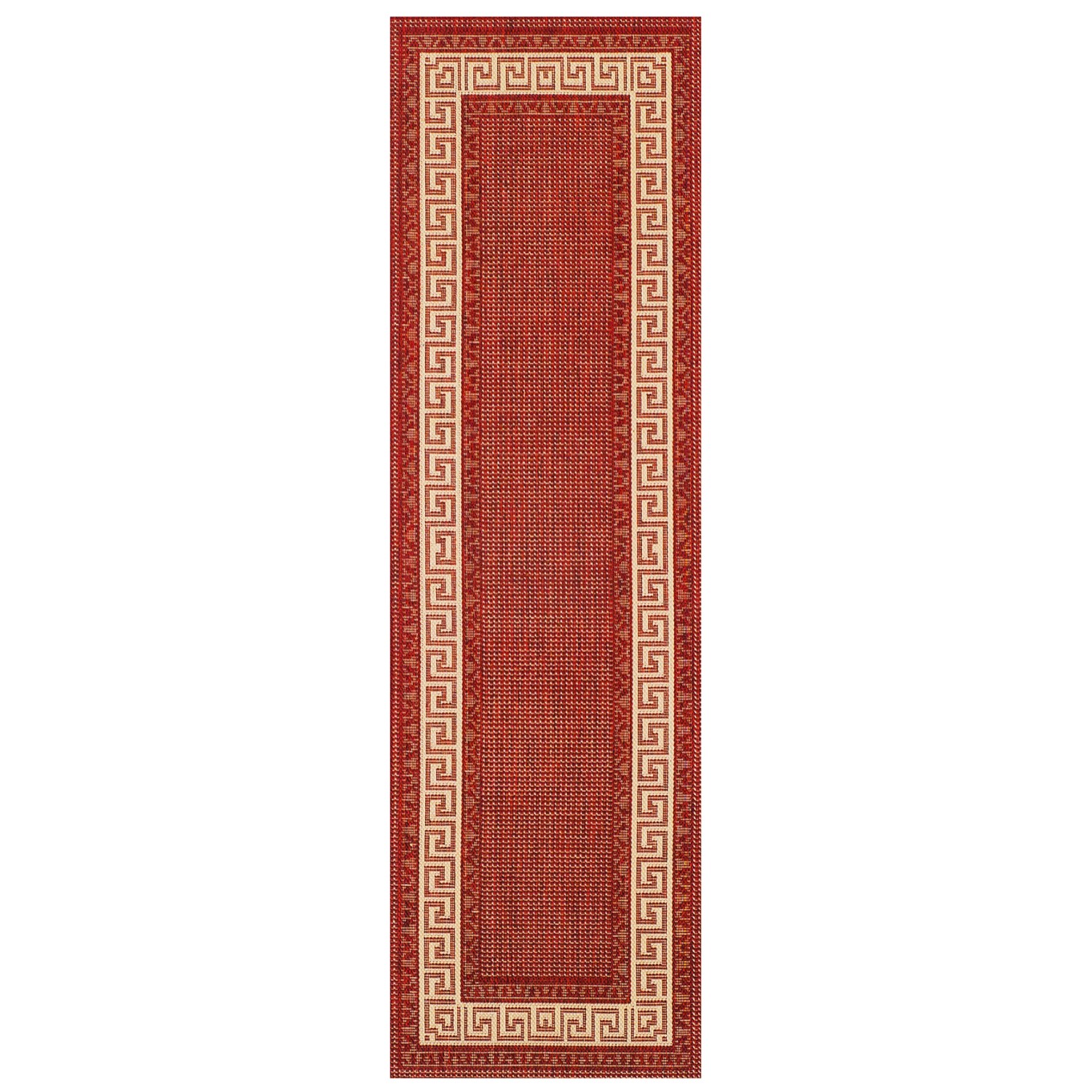 Greek Anti Slip Flatweave Runner - Red