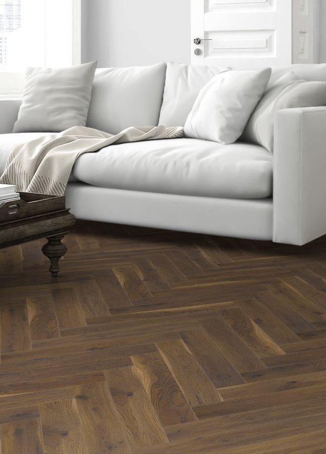 Coffee Oak Herringbone 