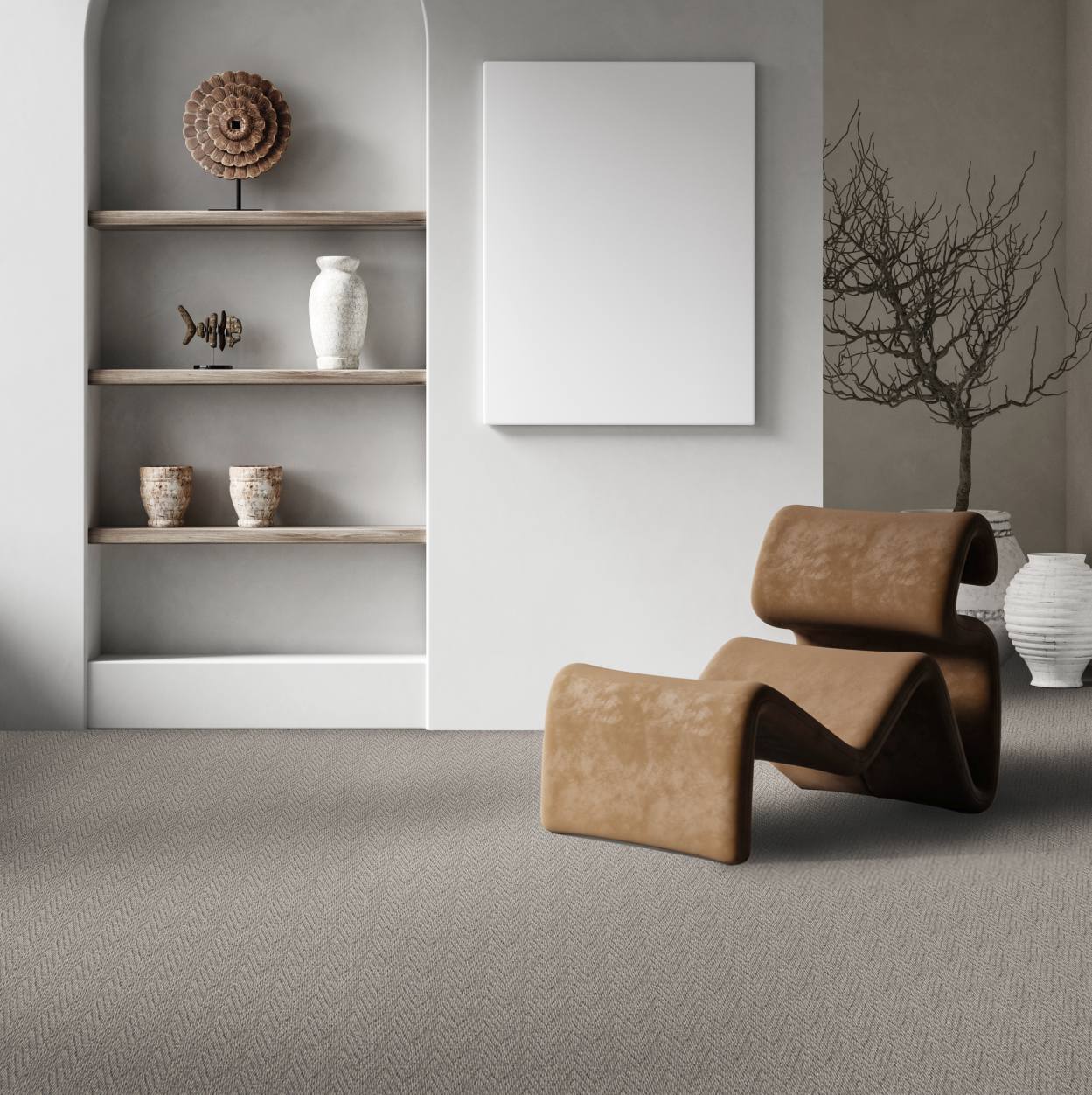 Natural Origins Loop Wool Carpet - Aspen Herringbone