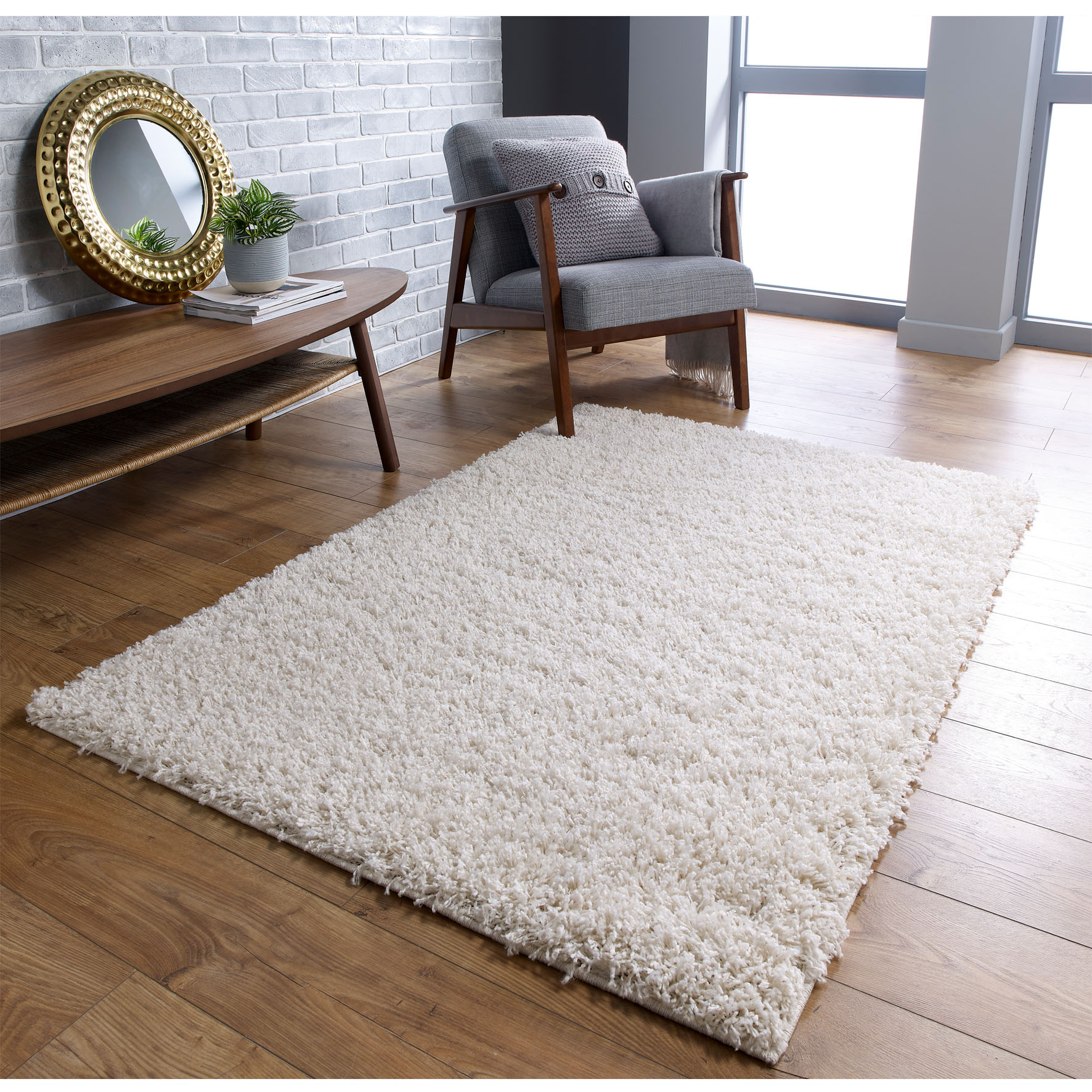 Isla Shaggy Rug - Cream