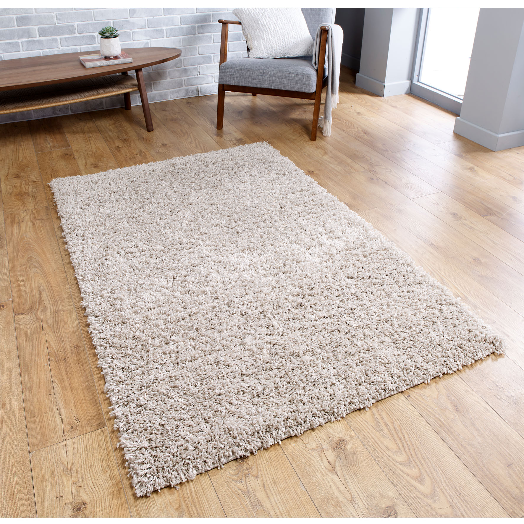 Isla Shaggy Rug - Light Beige