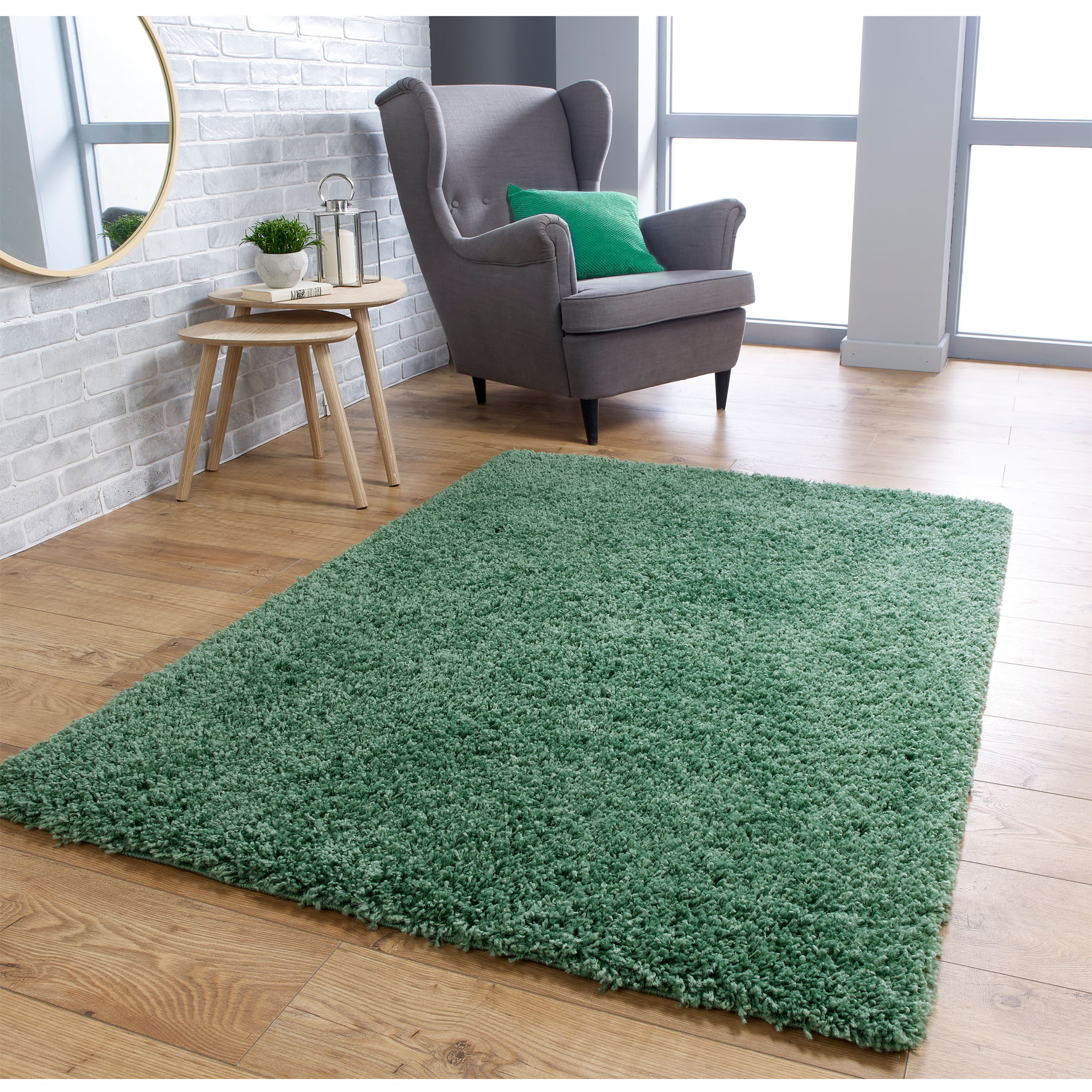 Isla Shaggy Rug - Sage Green