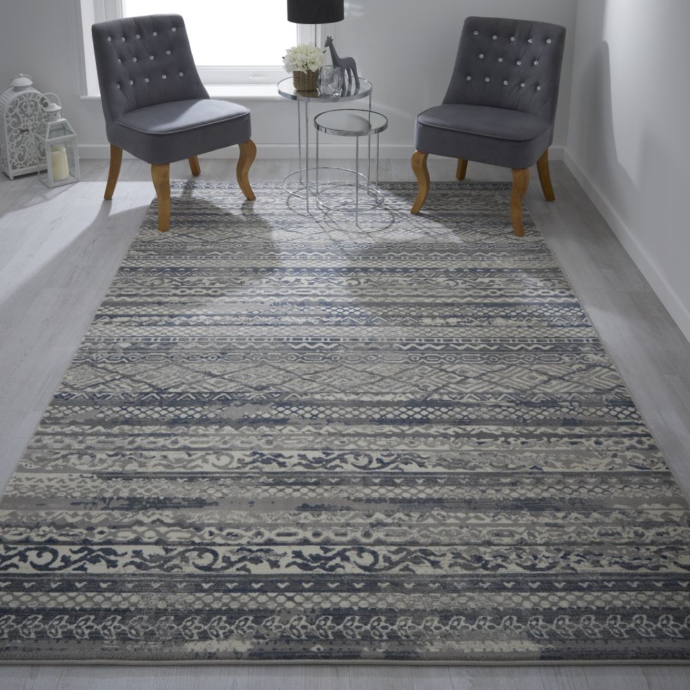 Kendra Traditional Tribal Rug - 7153H Grey Kendra Traditional Tribal Rug - 7153H Grey