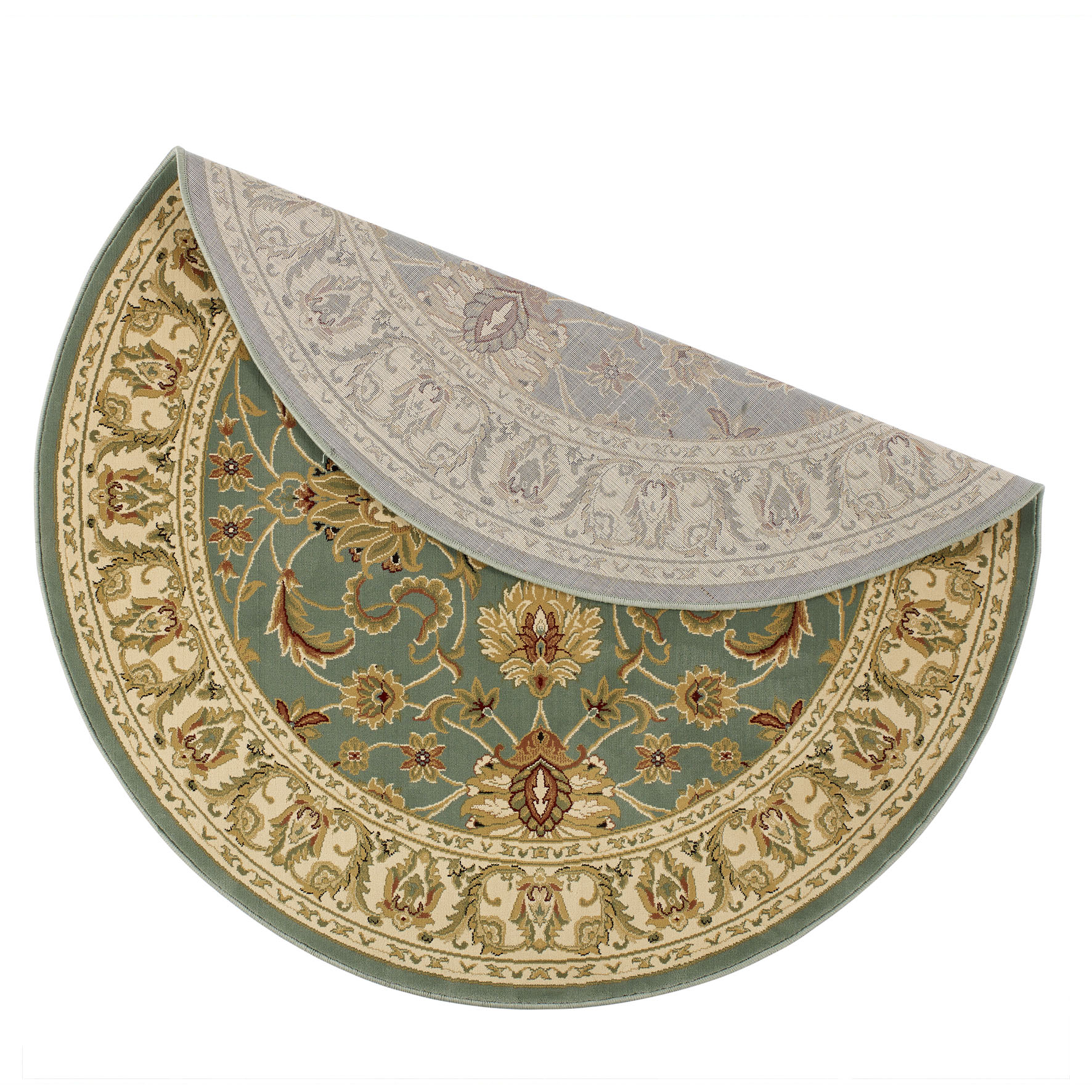 Kendra Traditional Circle Rug - 45L Green Gold