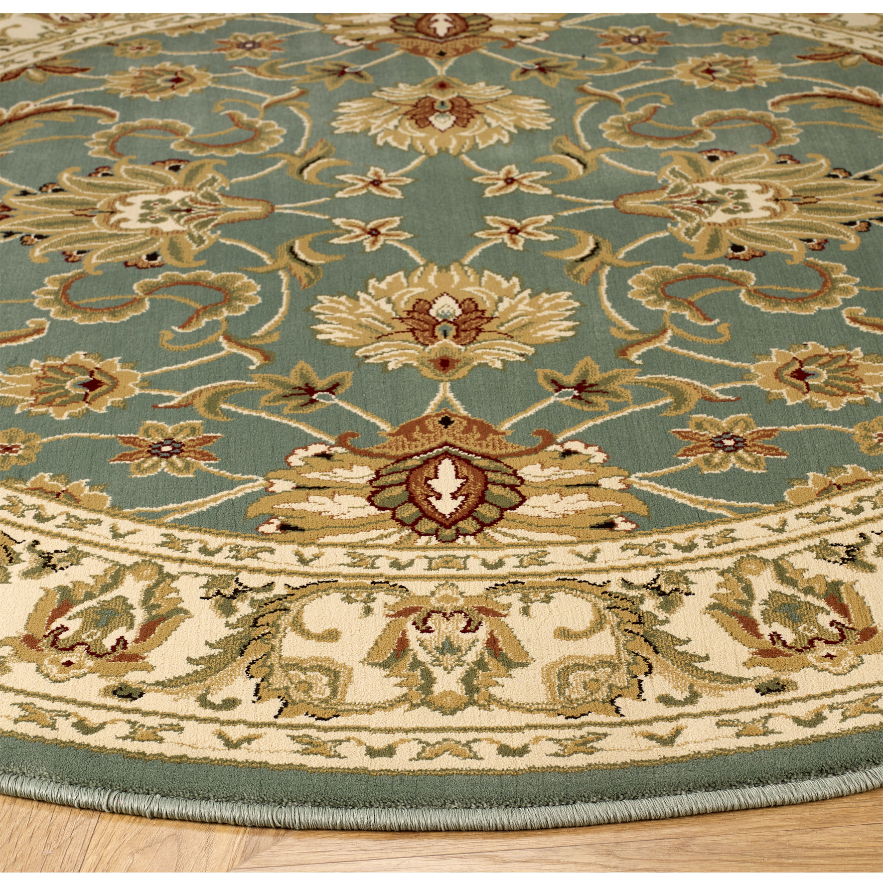 Kendra Traditional Circle Rug - 45L Green Gold