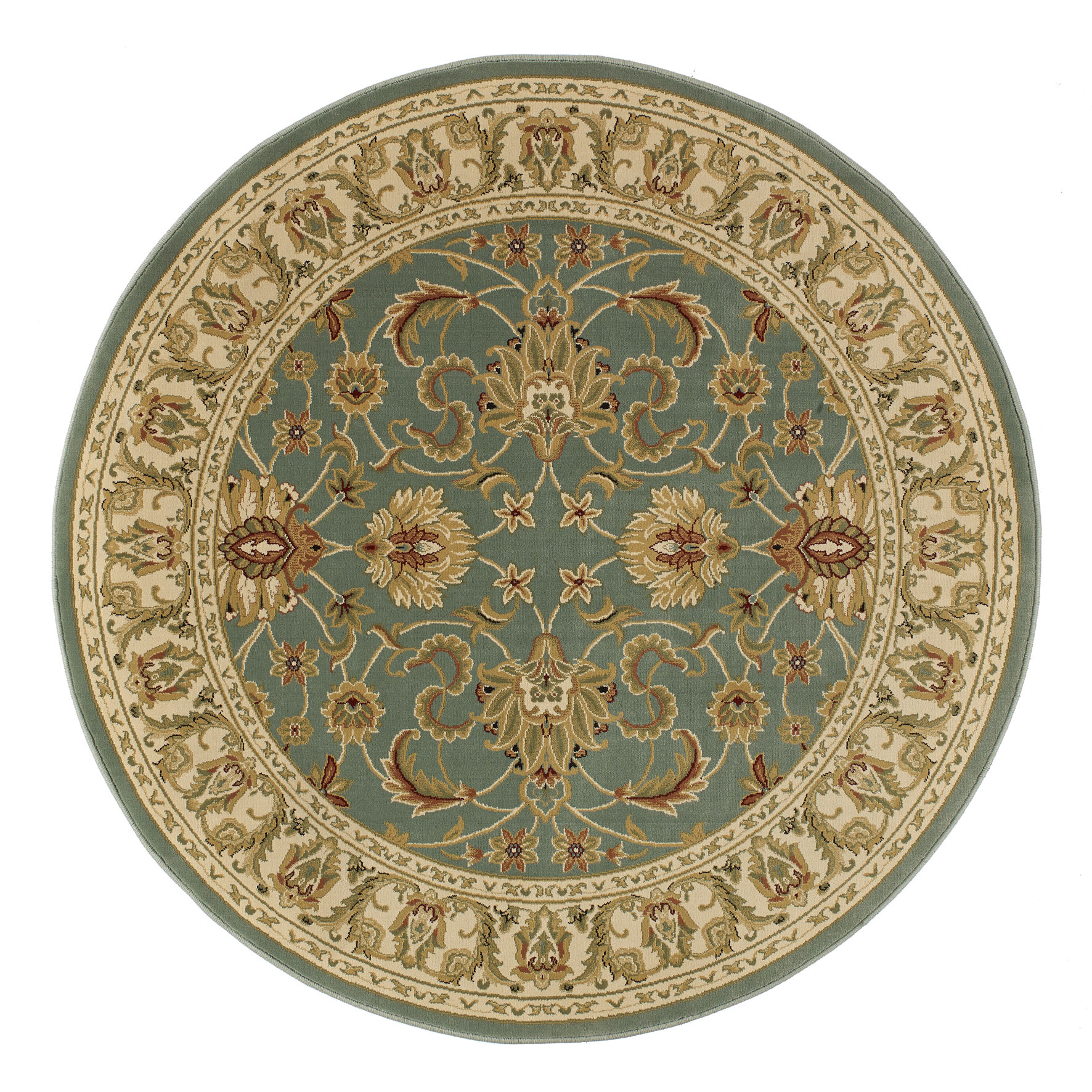 Kendra Traditional Circle Rug - 45L Green Gold