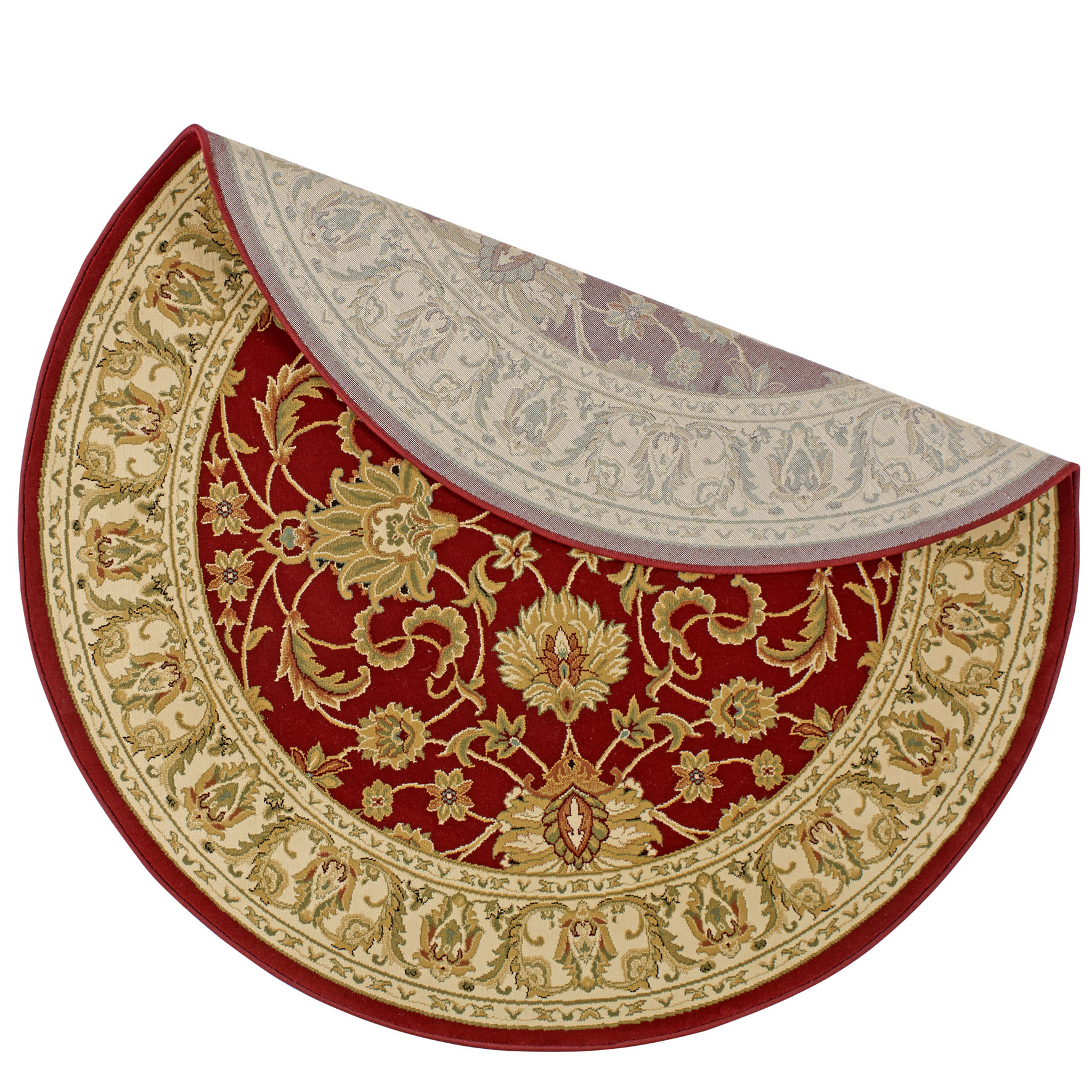 Kendra Traditional Circle Rug - 45M Red Gold