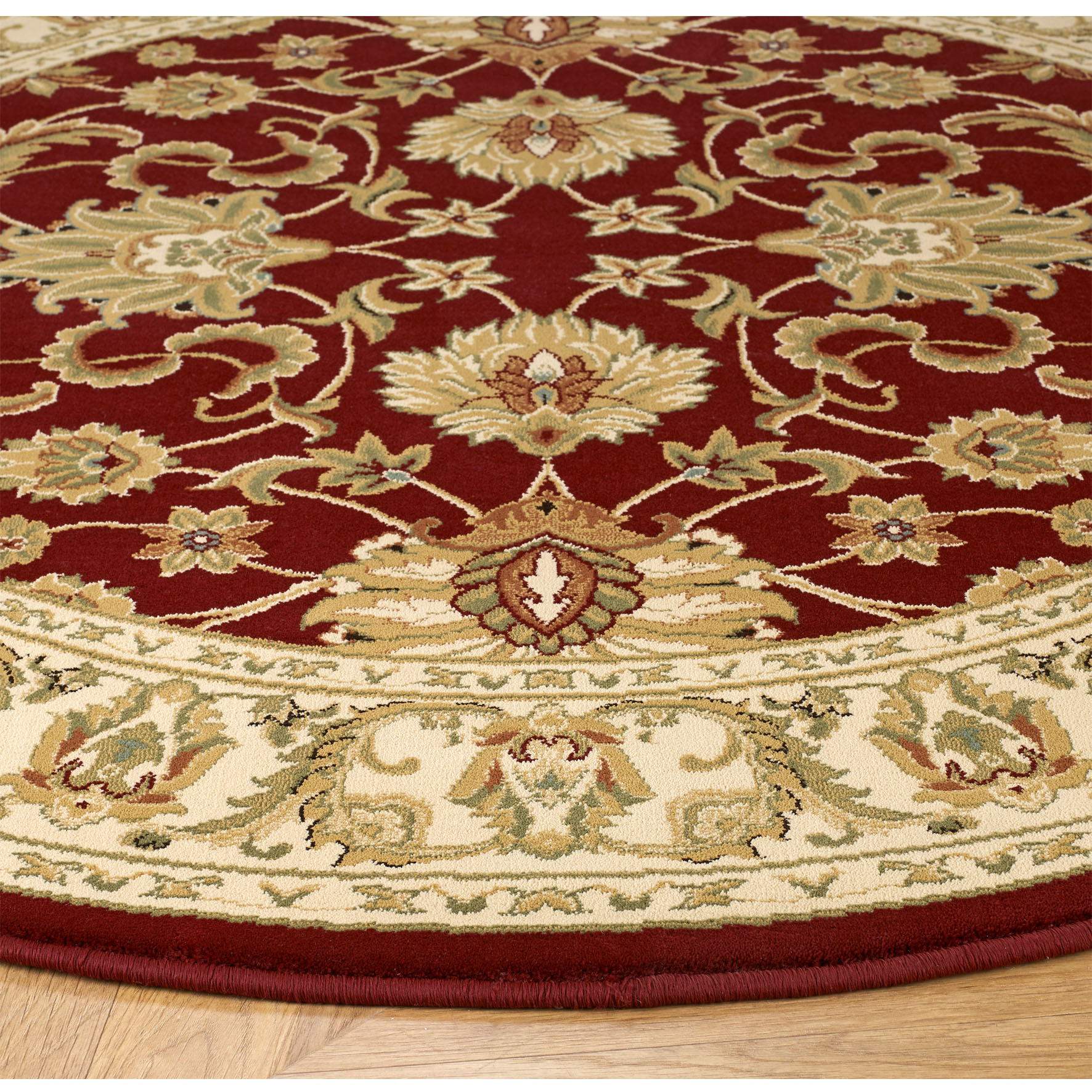 Kendra Traditional Circle Rug - 45M Red Gold