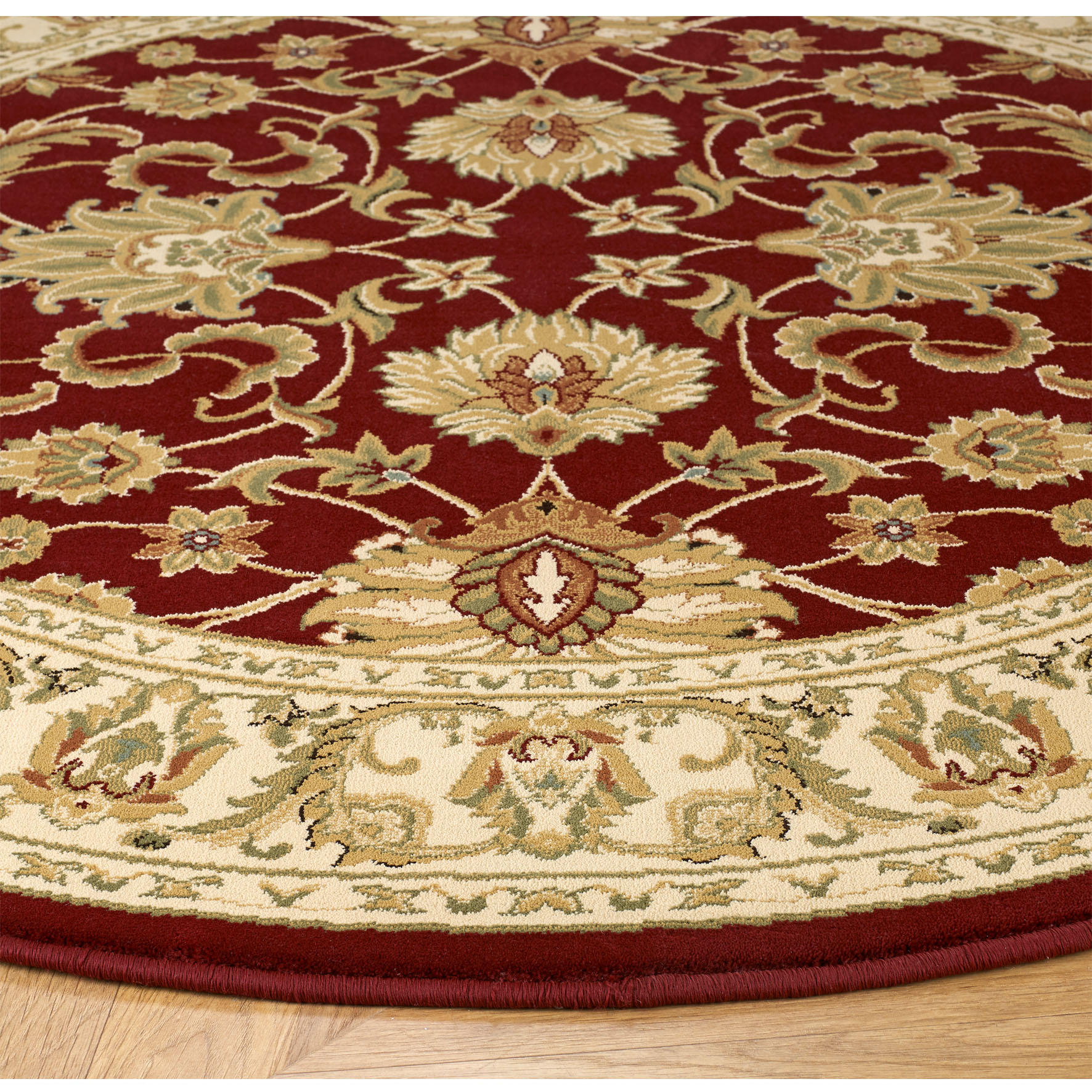 Kendra Traditional Circle Rug - 45M Red Gold