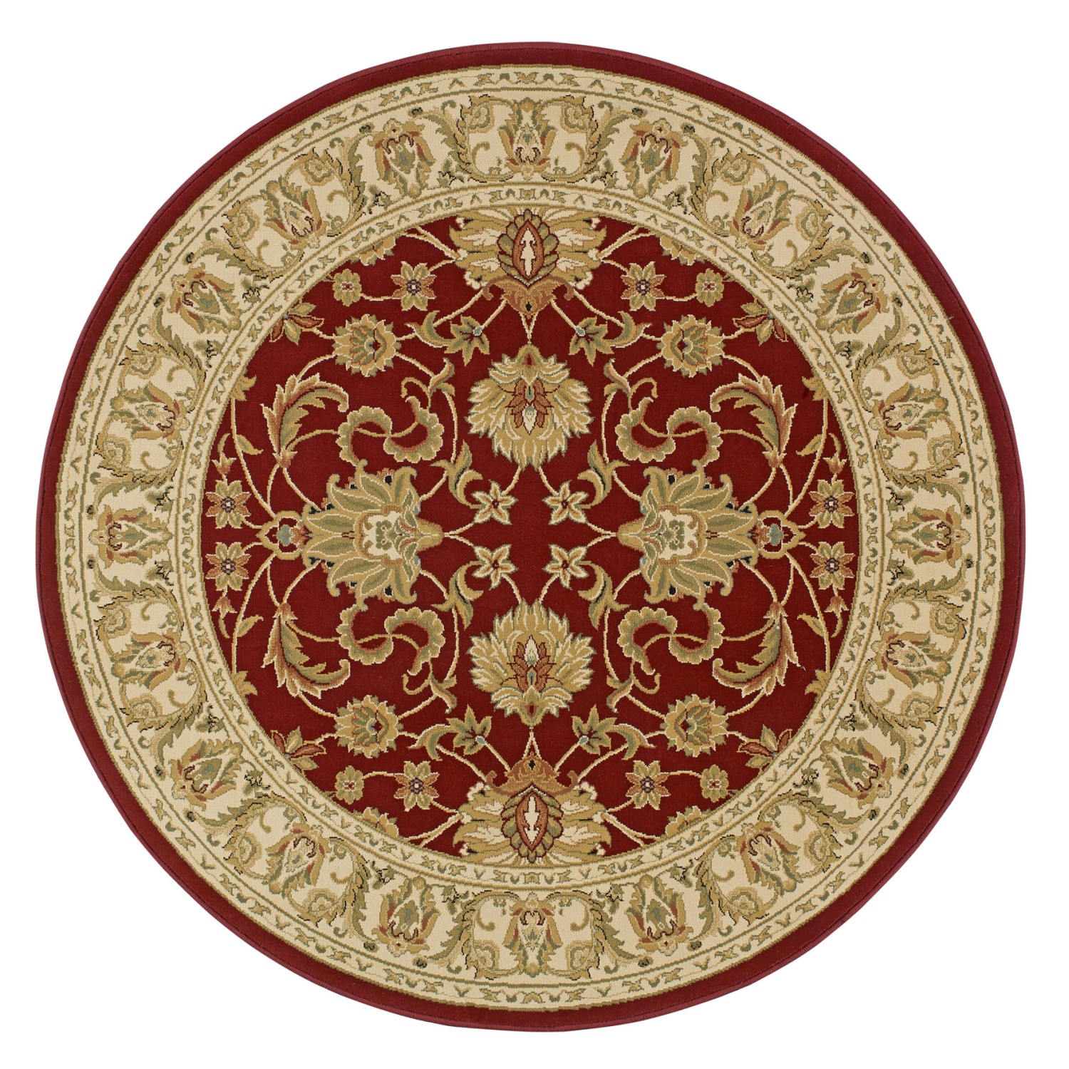 Kendra Traditional Circle Rug - 45M Red Gold