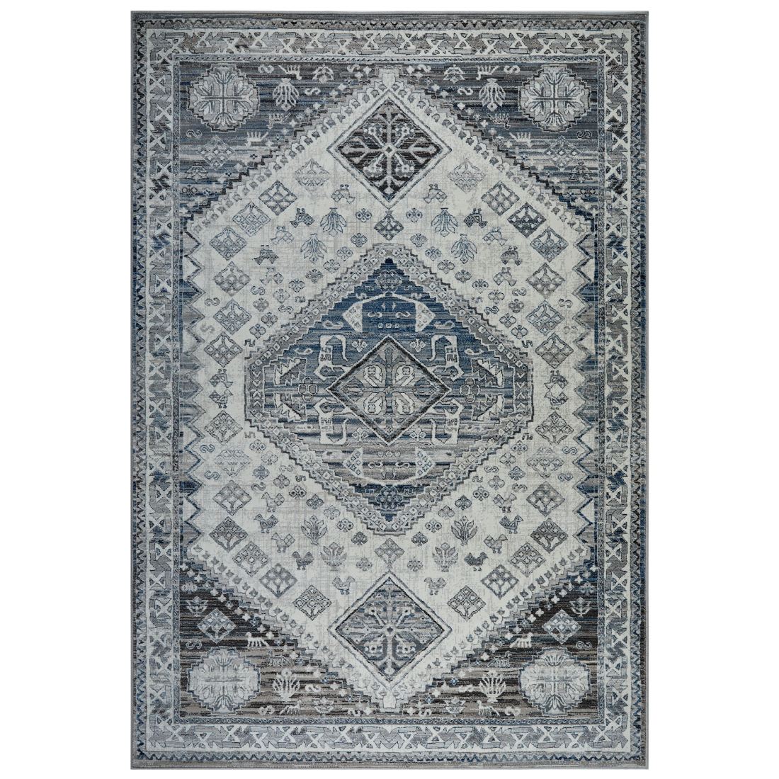 Kendra Traditional Tribal Rug - 2603H Cream grey Kendra Traditional Tribal Rug - 2603H Cream grey