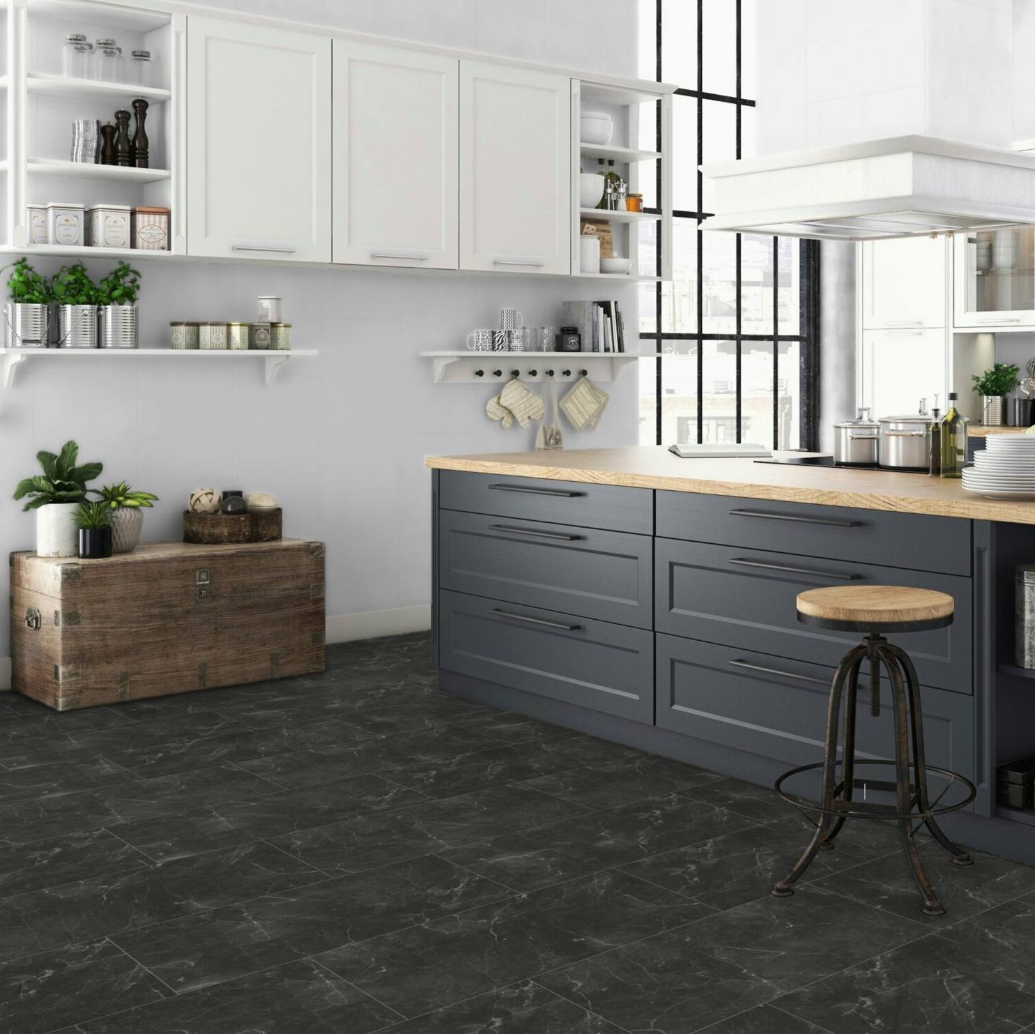 Falquon Stone High Gloss Tile - Botticino Dark