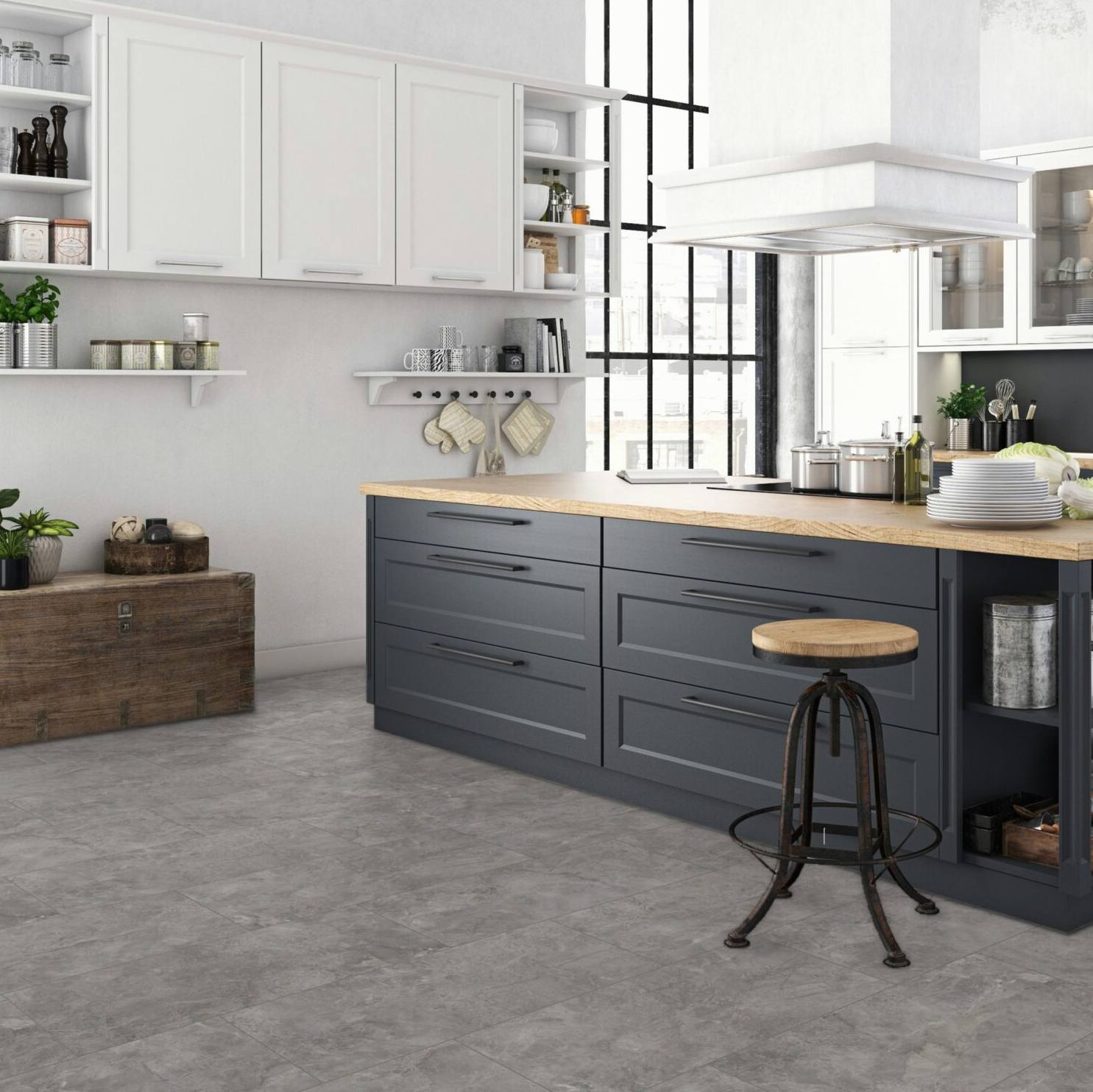 Falquon Stone High Gloss Tile - Martico Grigio