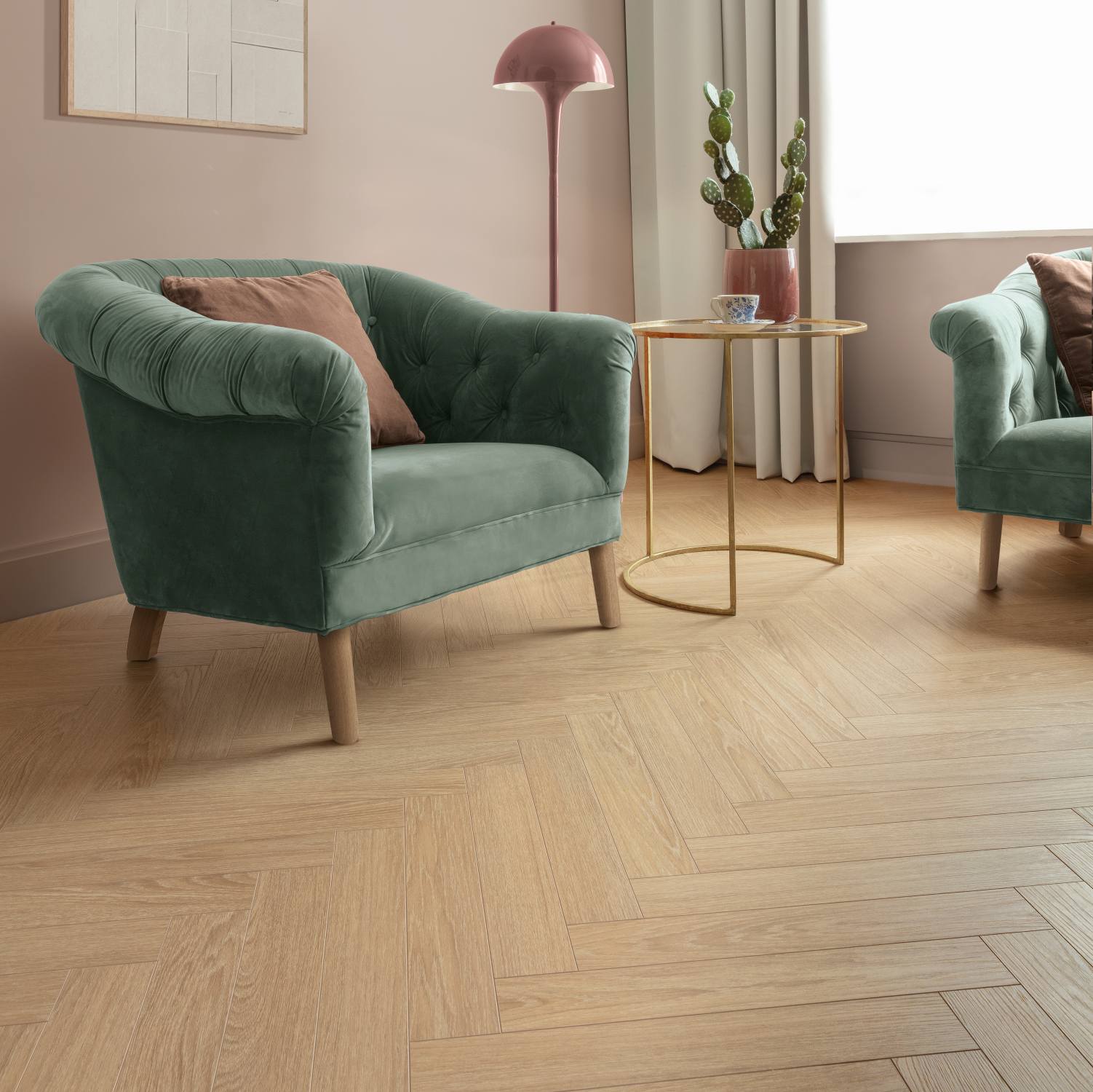 Charme Light Natural Wood Herringbone