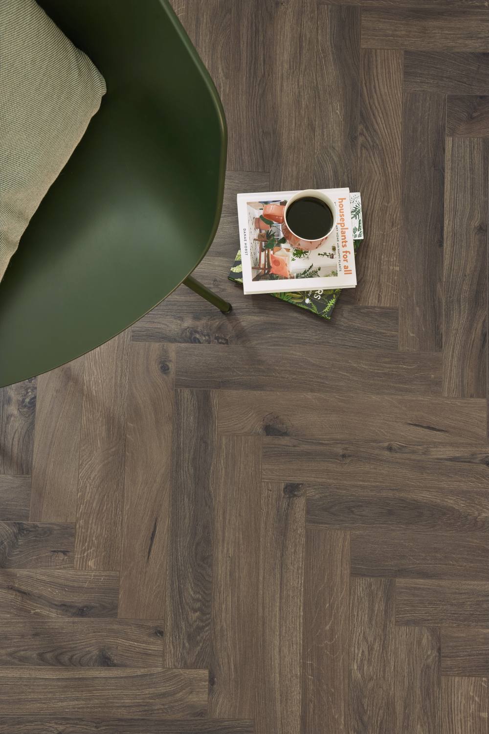 Gyant Dark Brown Wood Herringbone