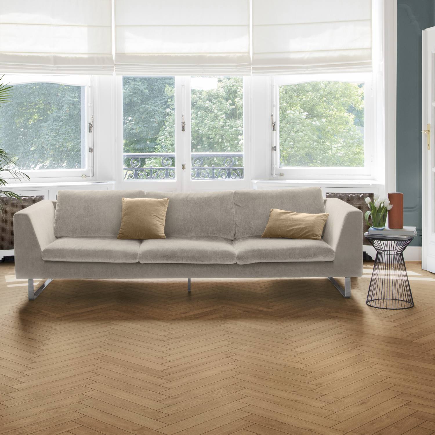 Texas Light Brown Wood Herringbone