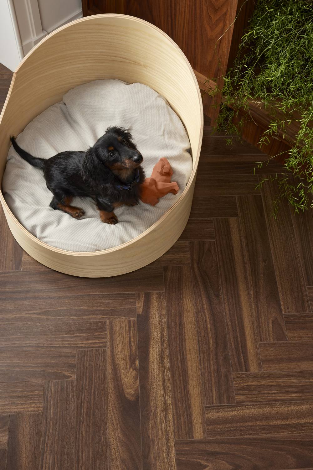 Walnut Brown Wood Herringbone