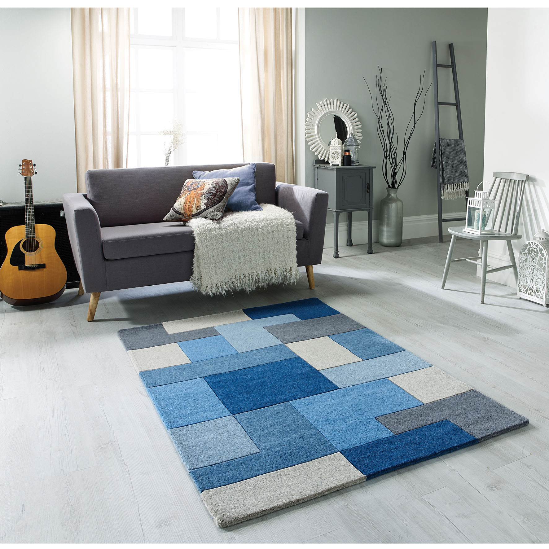 Lexus Geometric Rug - Blue