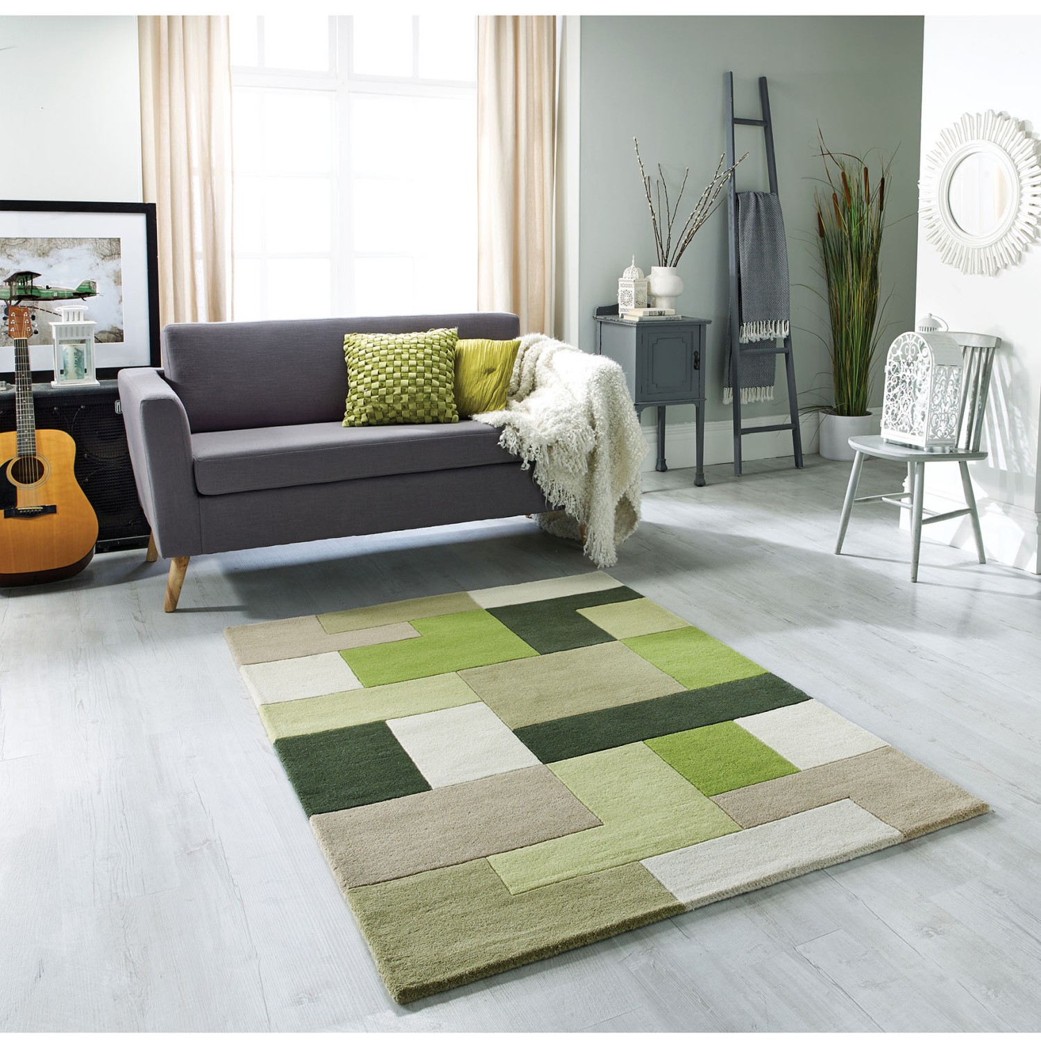 Lexus Geometric Rug - Green