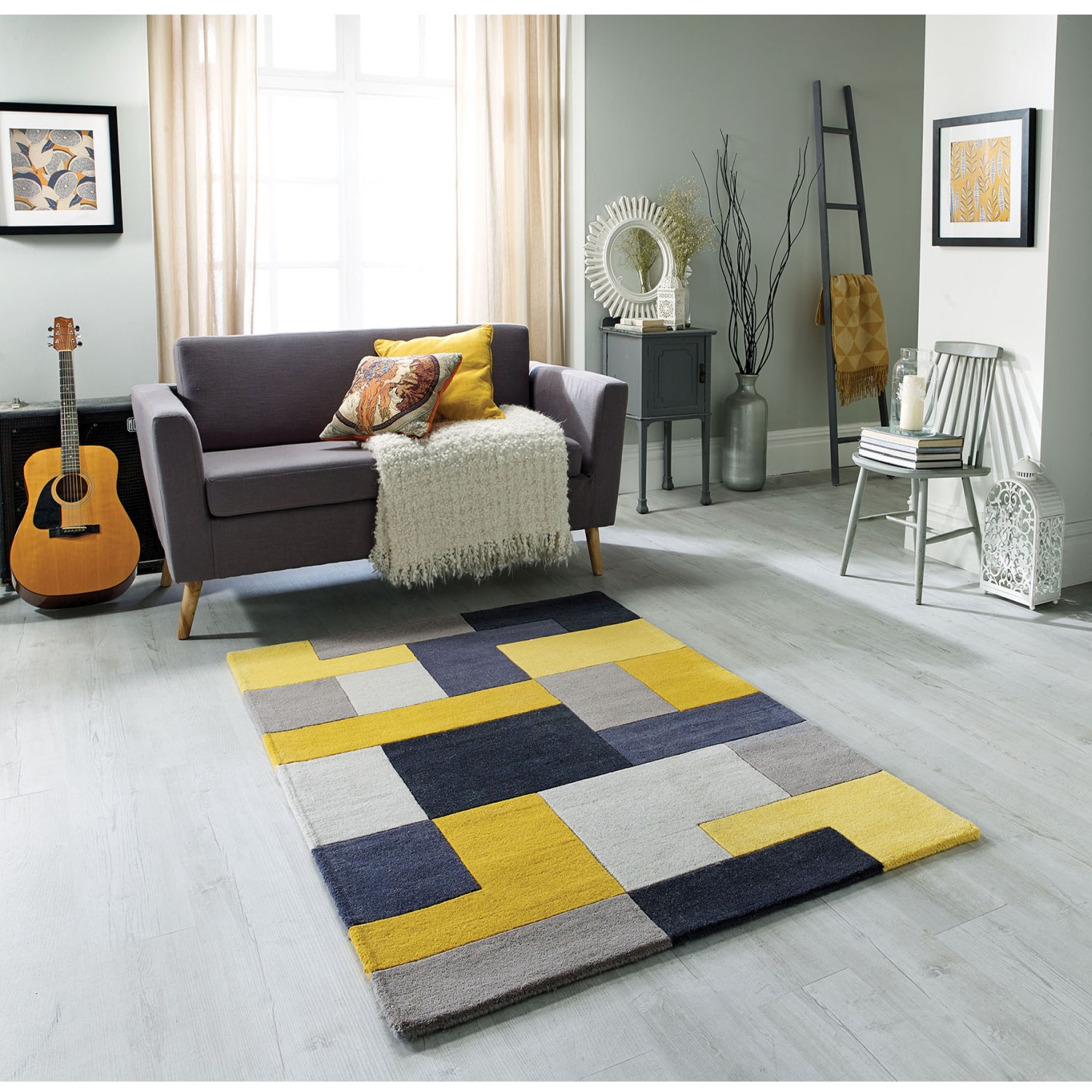 Lexus Geometric Rug - Yellow