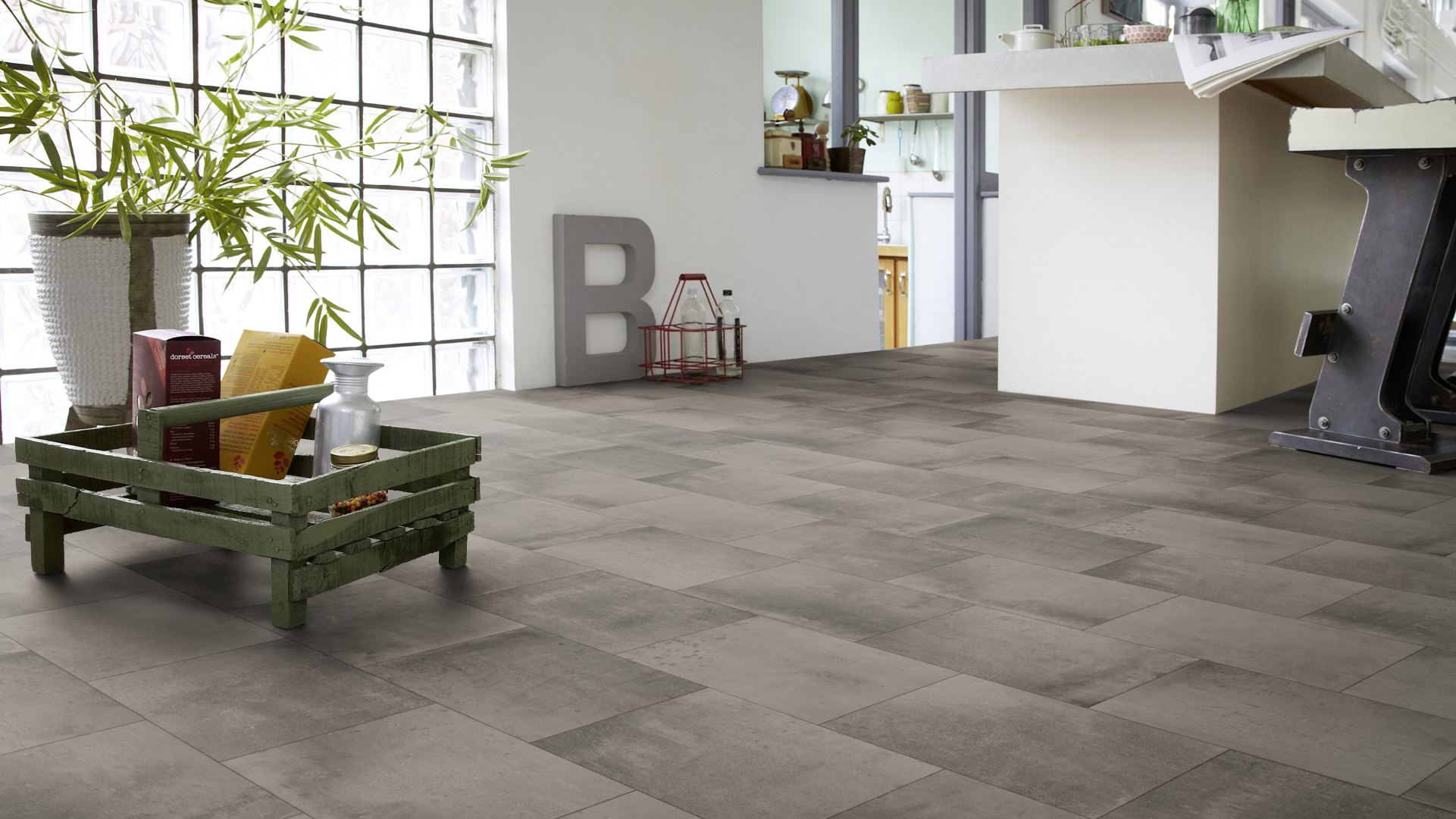 Floormaster Tile Vinyl - Iron Masonry Floormaster Tile Vinyl - Iron Masonry