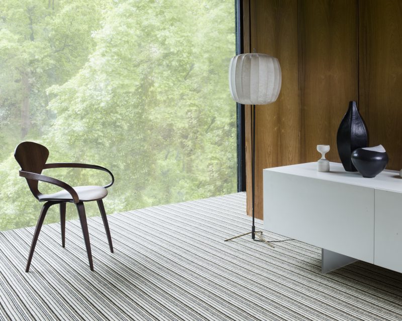 Mississippi Wool Loop Stripes Carpet - WS110 Black Silver Mississippi Wool Loop Stripes Carpet - WS110 Black Silver