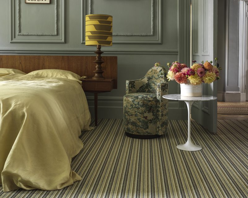 Mississippi Wool Loop Stripes Carpet - WS140 Ginkgo Green Mississippi Wool Loop Stripes Carpet - WS140 Ginkgo Green